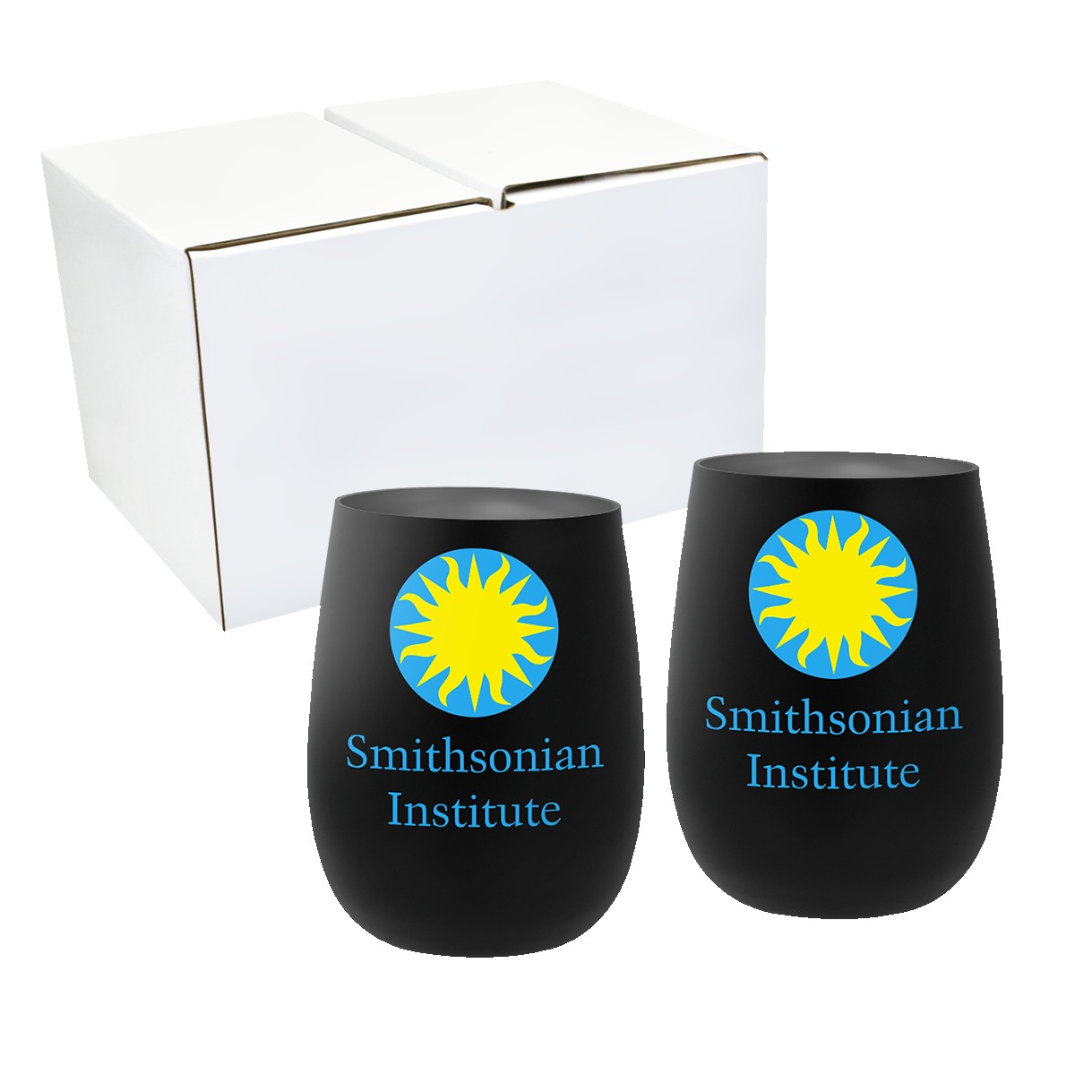 Picture of 12 oz. Recycled Stainless Wine Glass - Gift Set, Full Color Digital