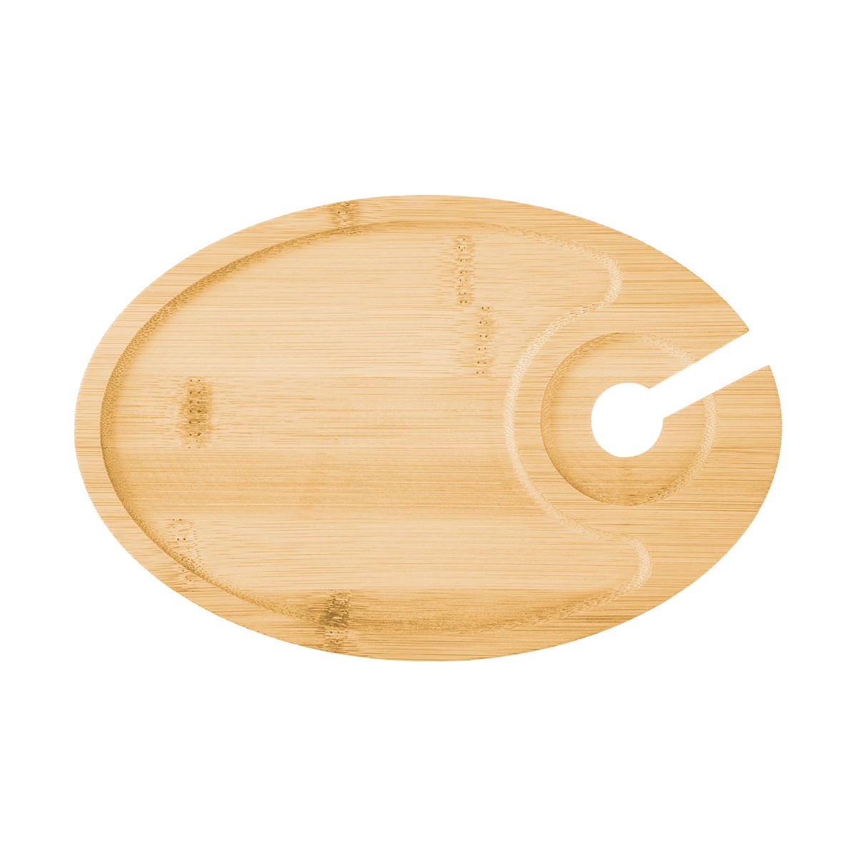Picture of Wine & Dine Recessed Bamboo Tray With Wine Glass Holder