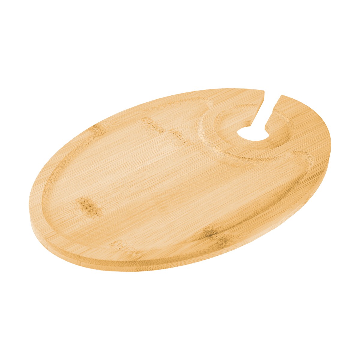 Picture of Wine & Dine Recessed Bamboo Tray With Wine Glass Holder