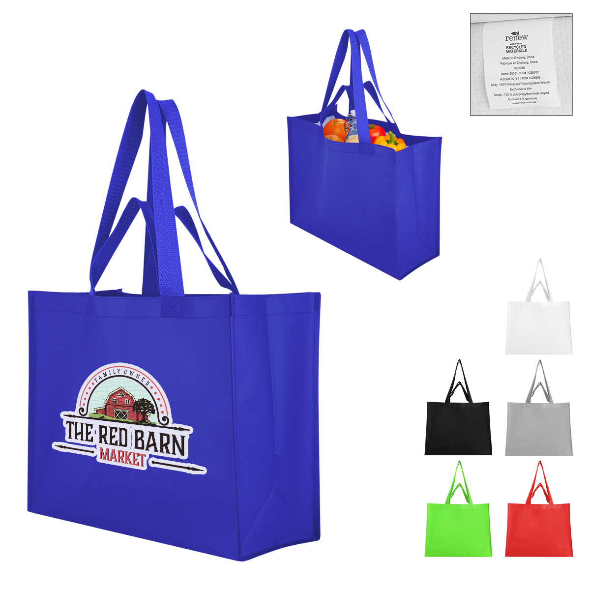 Picture of Matte Laminated Recycled Non-woven Dual Handle Shopper Tote Bag