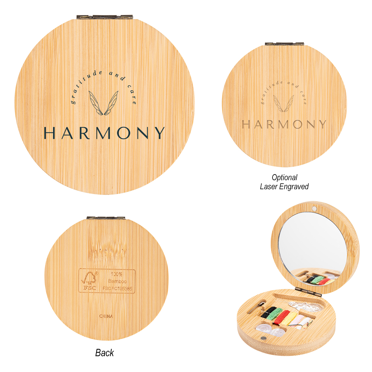 Picture of Bamboo Sewing Kit With Mirror