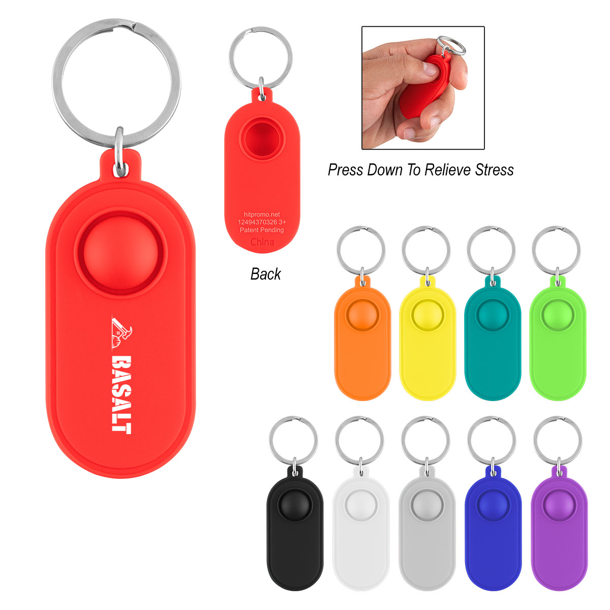 Picture of Push Pop Stress Reliever Key Tag