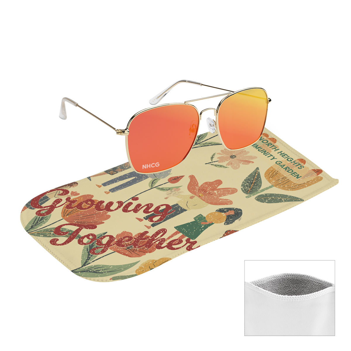 Picture of Aviator Sunglasses With Rpet Microfiber Sunglass Pouch