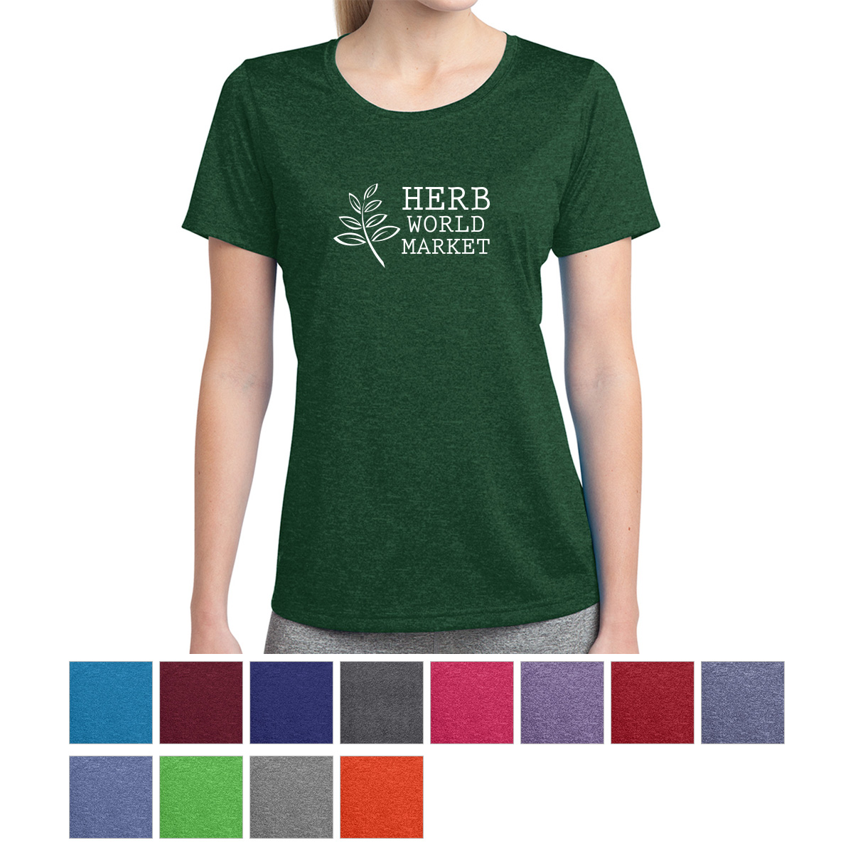 Picture of Sport-tek® Ladies' Heather Contender™ Scoop Neck Tee