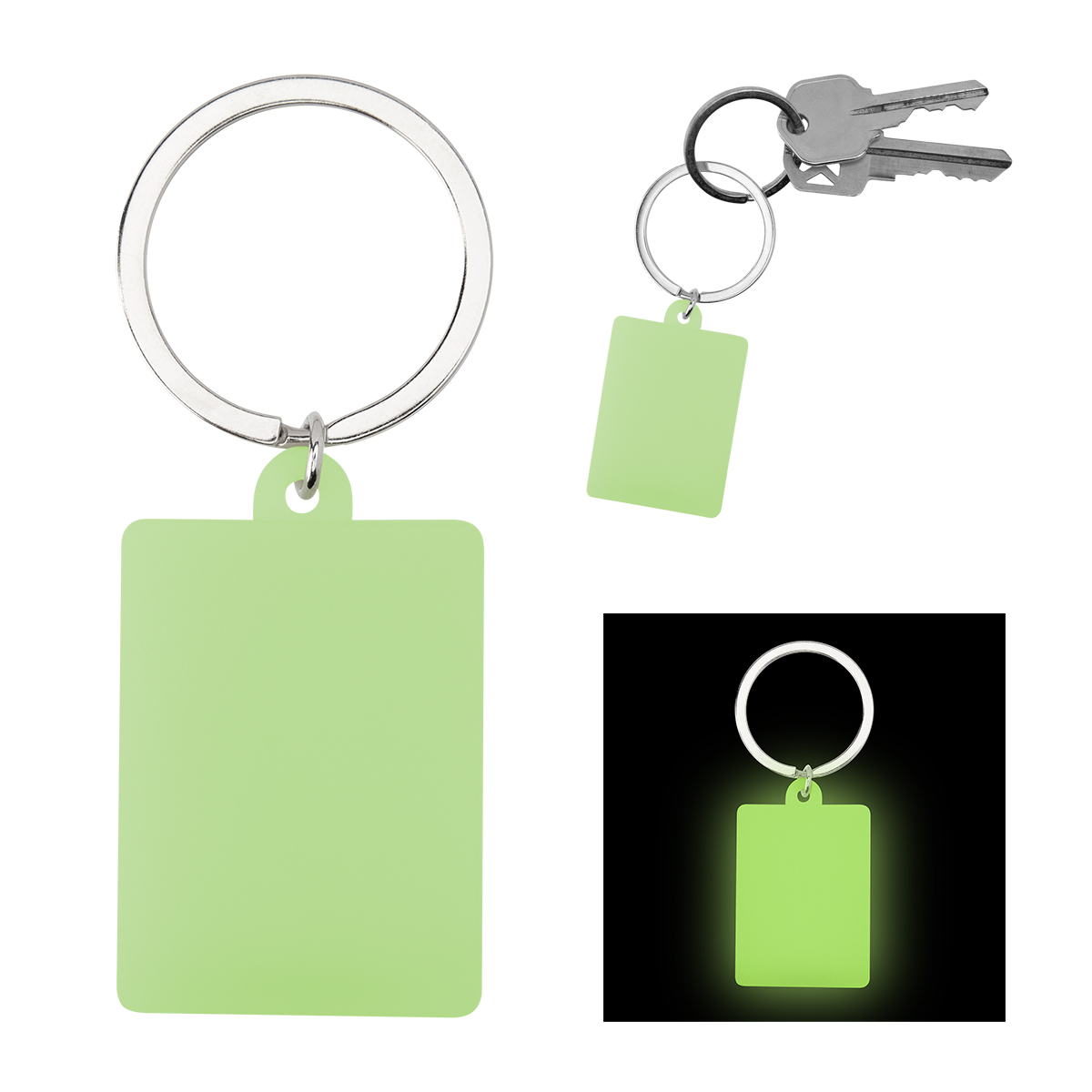 Picture of Rectangle Glow In The Dark Keychain