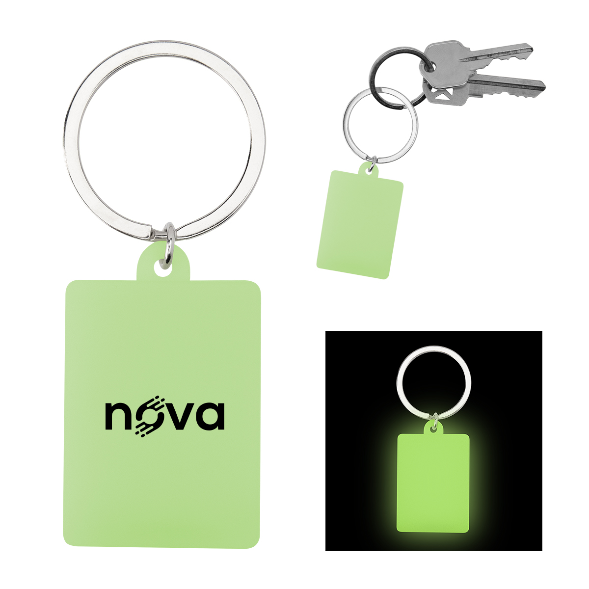 Picture of Rectangle Glow In The Dark Keychain