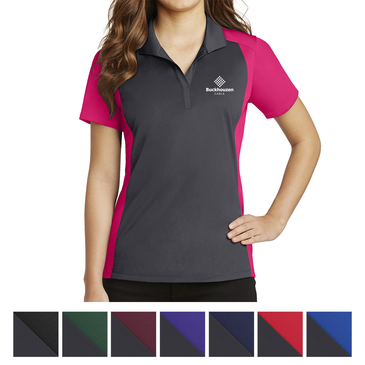 Picture of Sport-tek® Ladies' Colorblock Micropiqué Sport-wick® Polo