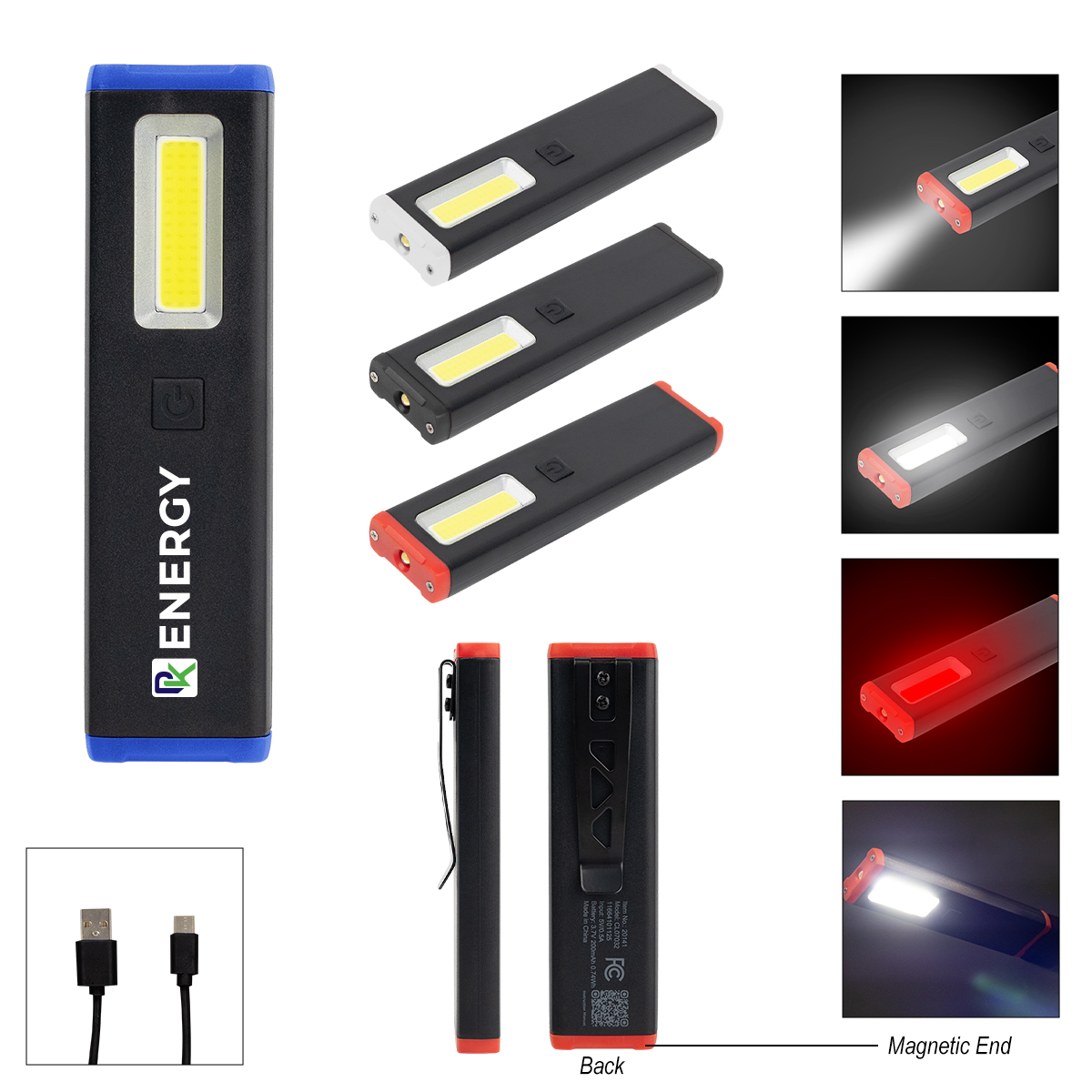 Picture of Rechargeable Slim Clip Cob Flashlight