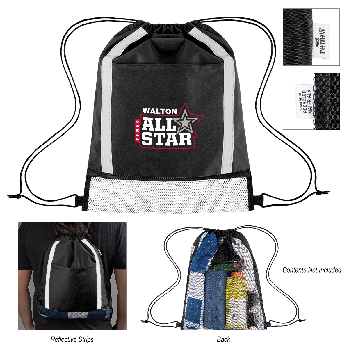 Picture of Game Time Rpet Reflective Drawstring Bag