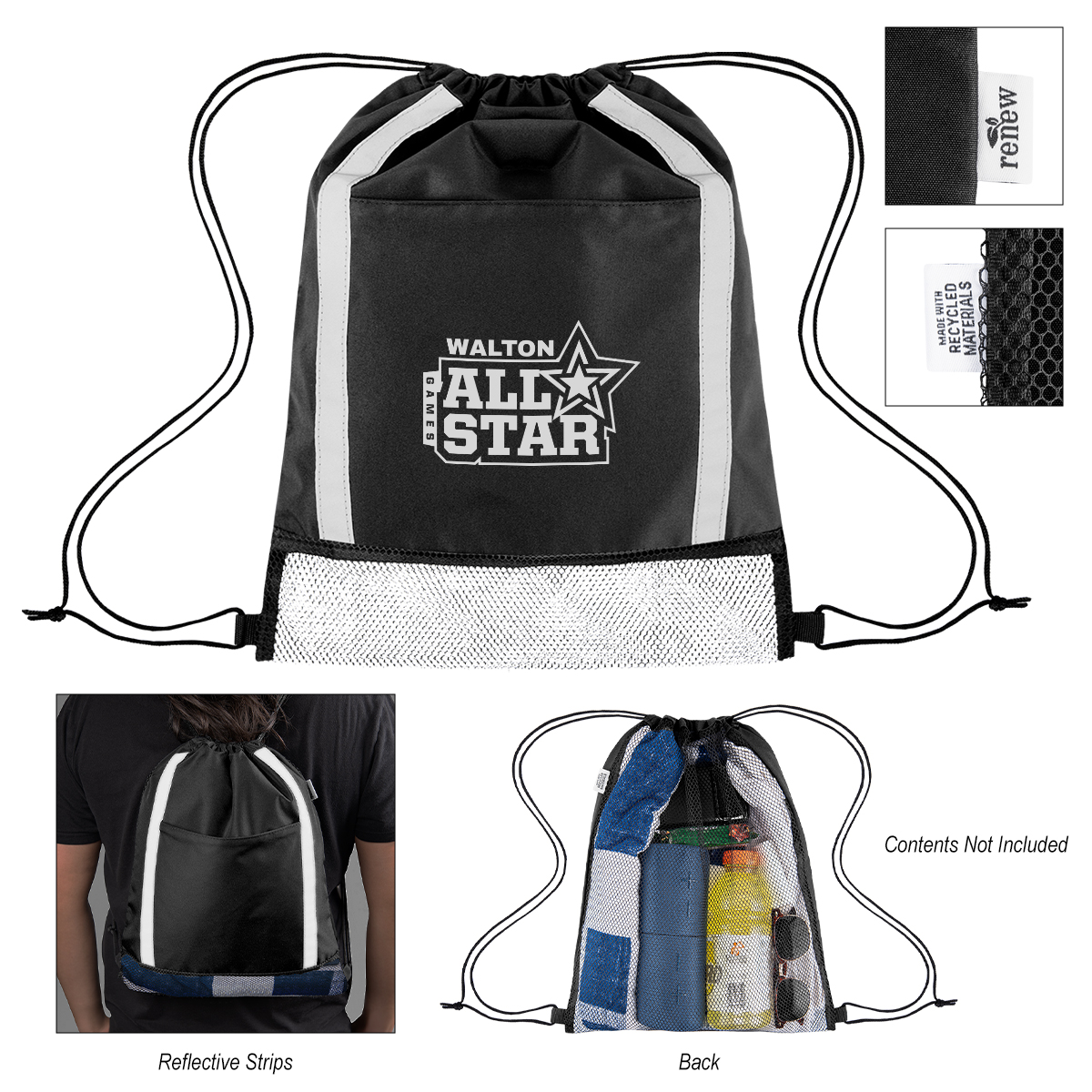 Picture of Game Time Rpet Reflective Drawstring Bag