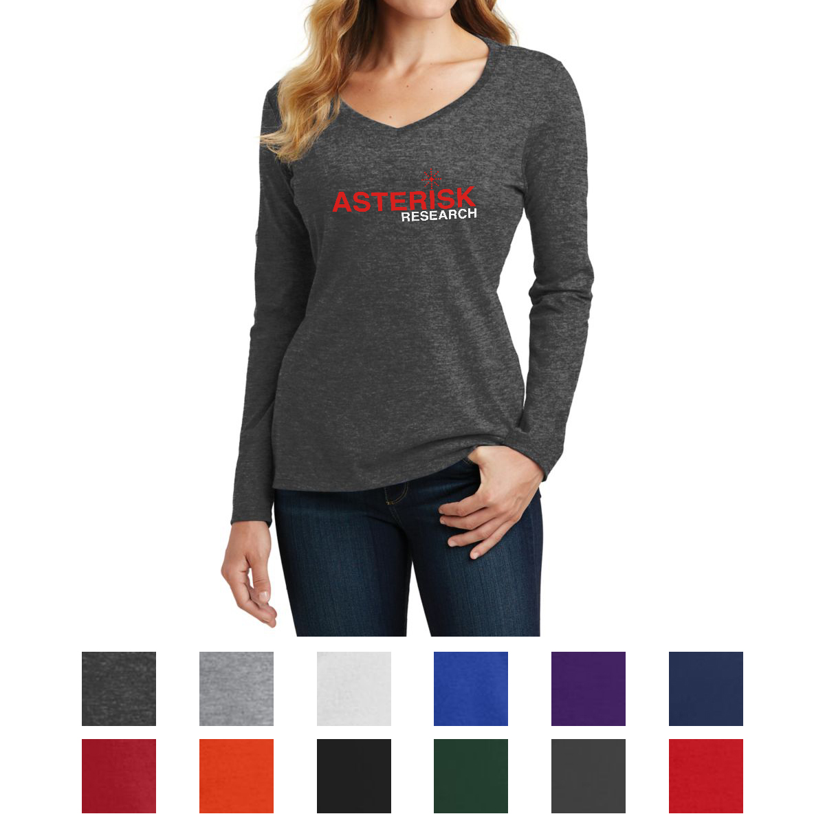 Picture of Port & Company® Ladies' Long Sleeve Fan Favorite V-neck Tee