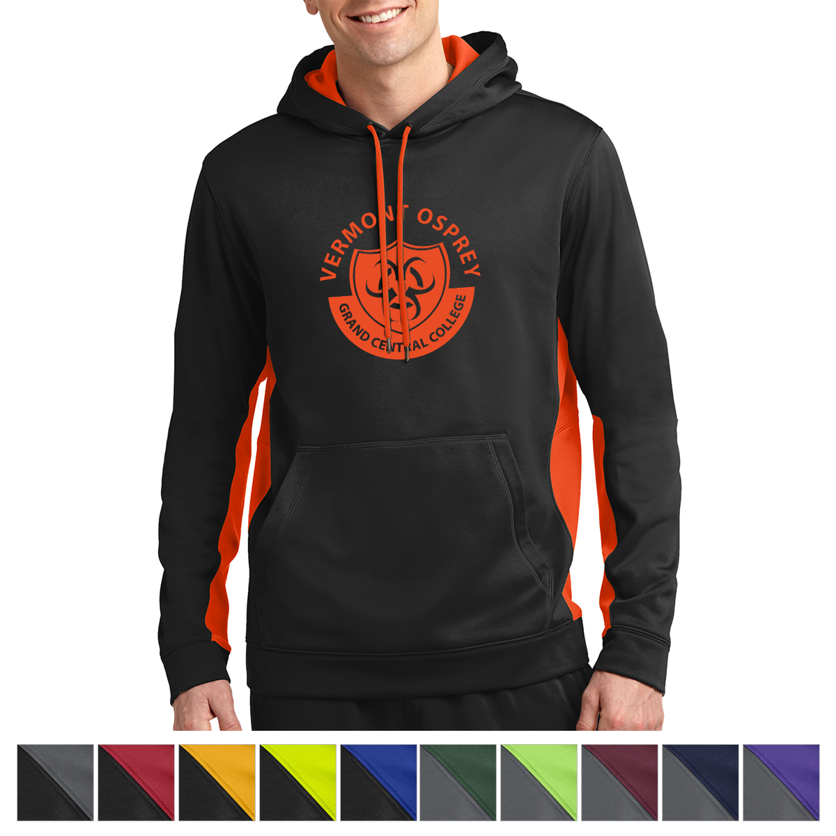 Picture of Sport-tek® Sport-wick® Fleece Colorblock Hooded Pullover