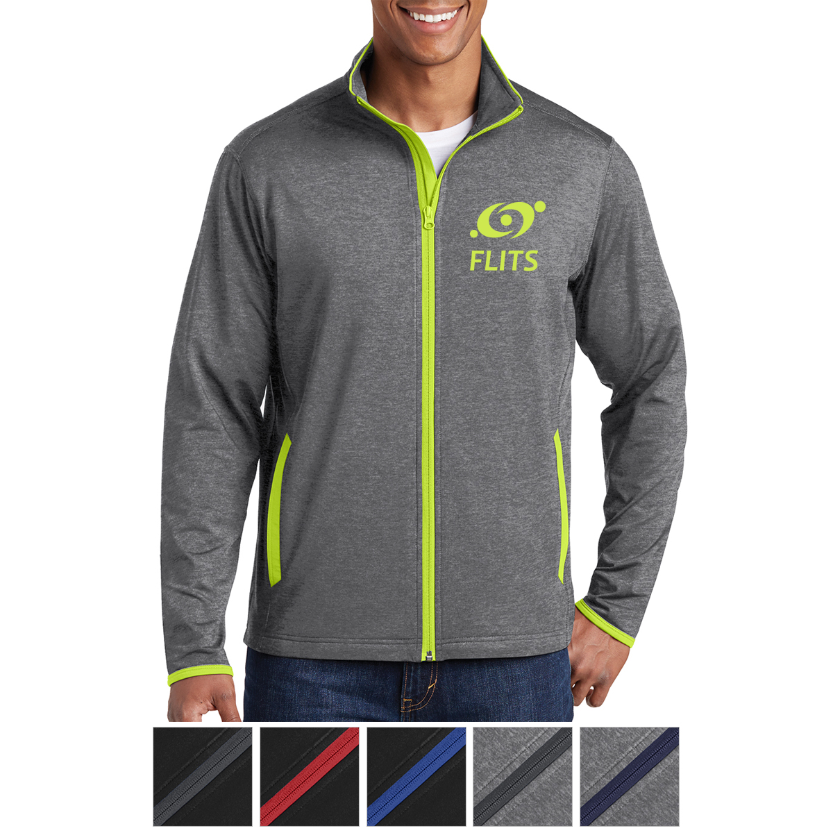 Picture of Sport-tek® Sport-wick® Stretch Contrast Full-zip Jacket