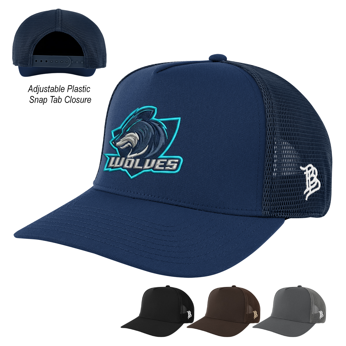 Picture of Branded Bills 545-02t Bare Curved Trucker Cap