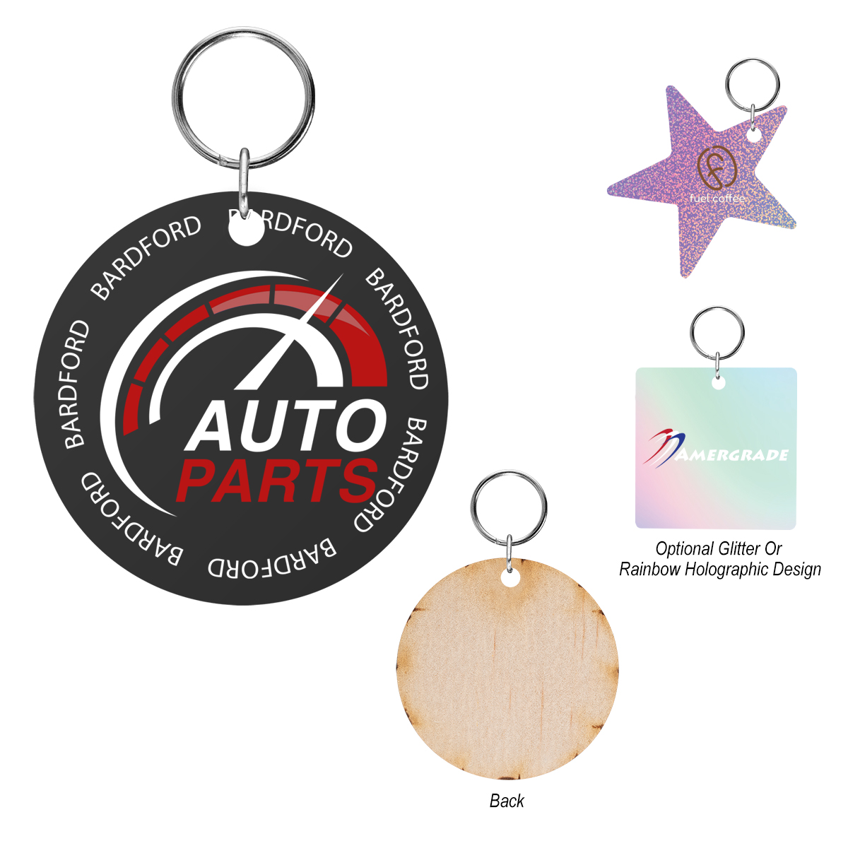 Picture of Full Color Wood Key Tag - 6"