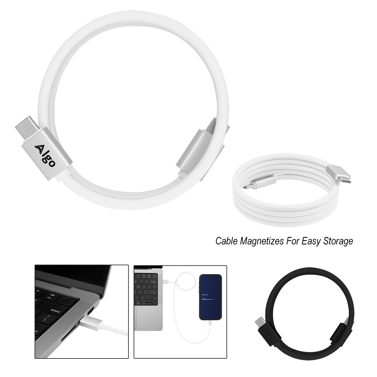 Picture of 100w Magnetic Silicone Type-c Charging Cable