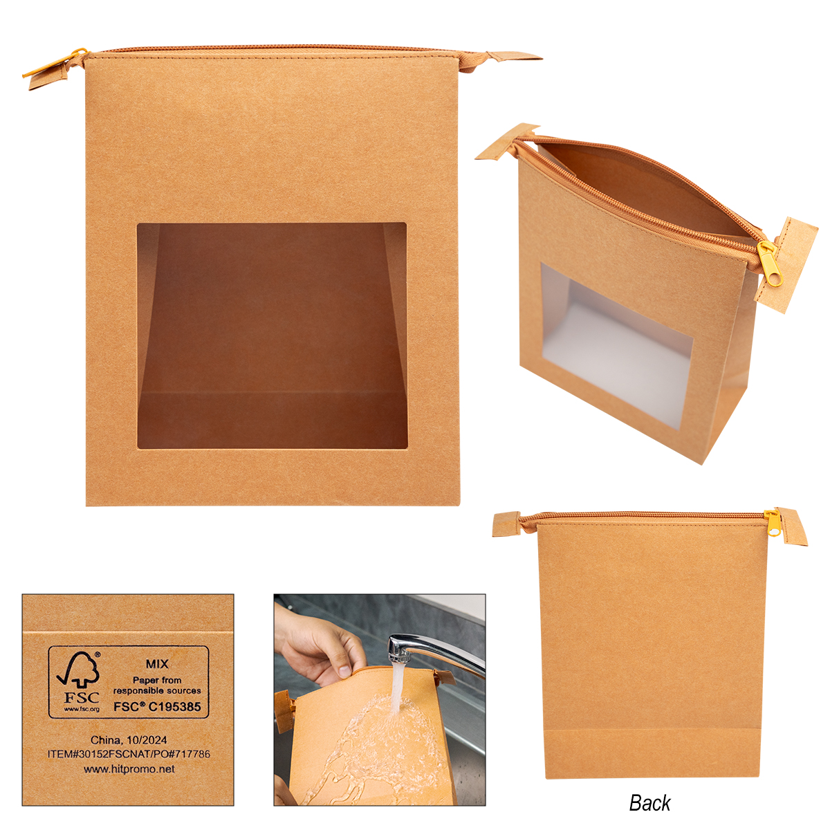 Picture of Kraft Paper Zippered Pouch