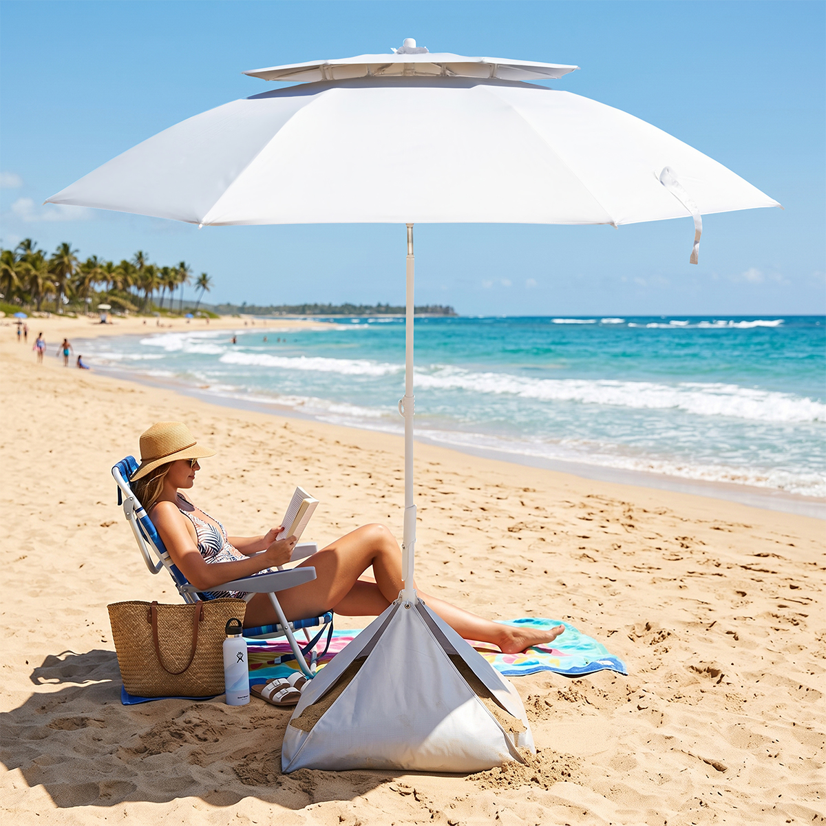 Picture of 69" Arc Large Vented Beach Umbrella With 100% Rpet Canopy