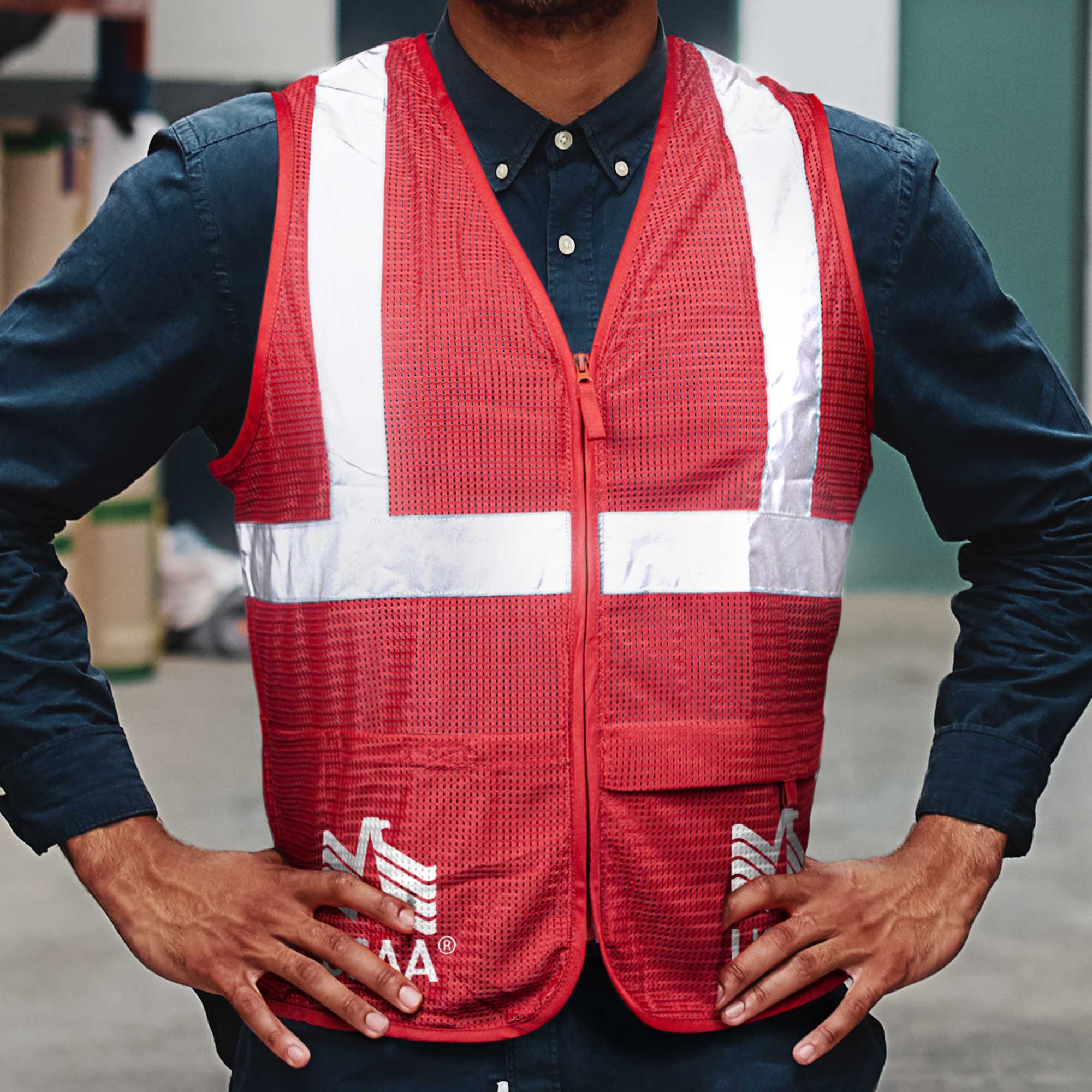 Picture of 100% Polyester Premium Reflective Safety Vest