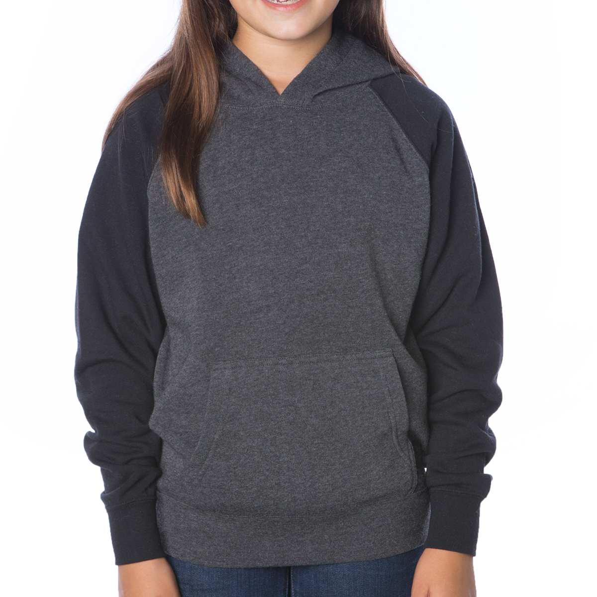 Picture of Independent Trading Company Youth Lightweight Special Blend Raglan Hooded Pullover
