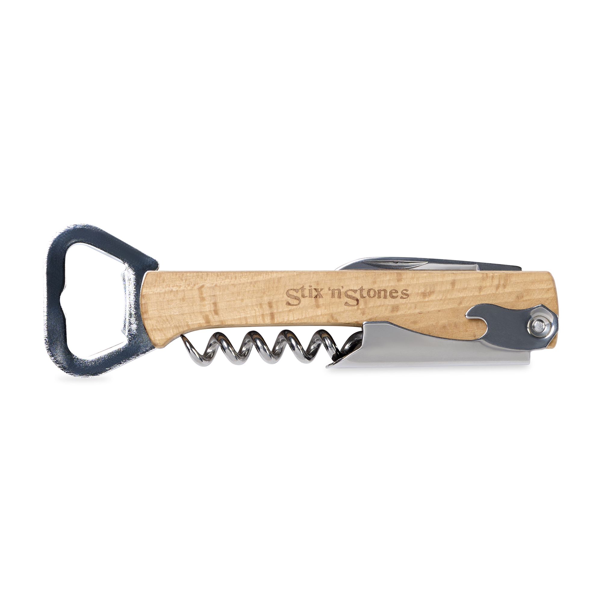 Picture of 4" 1 Wine & Bottle Opener - Wood