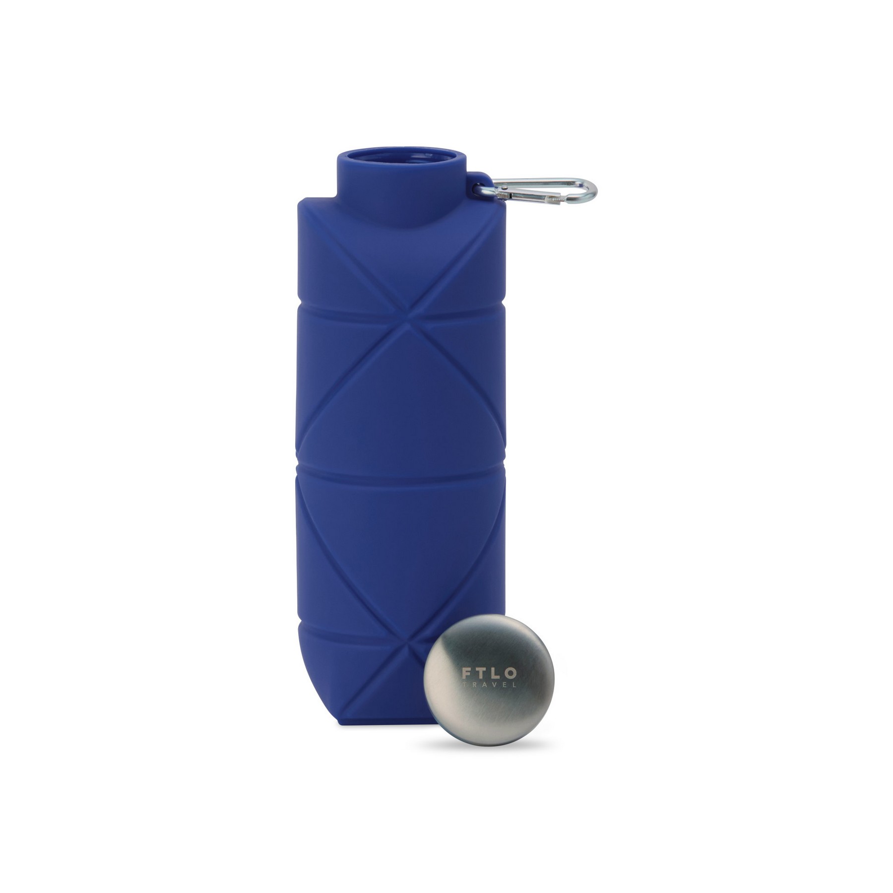 Picture of Clix Collapsible Silicone Bottle w/ Carabiner - 23 Oz. - Royal Blue