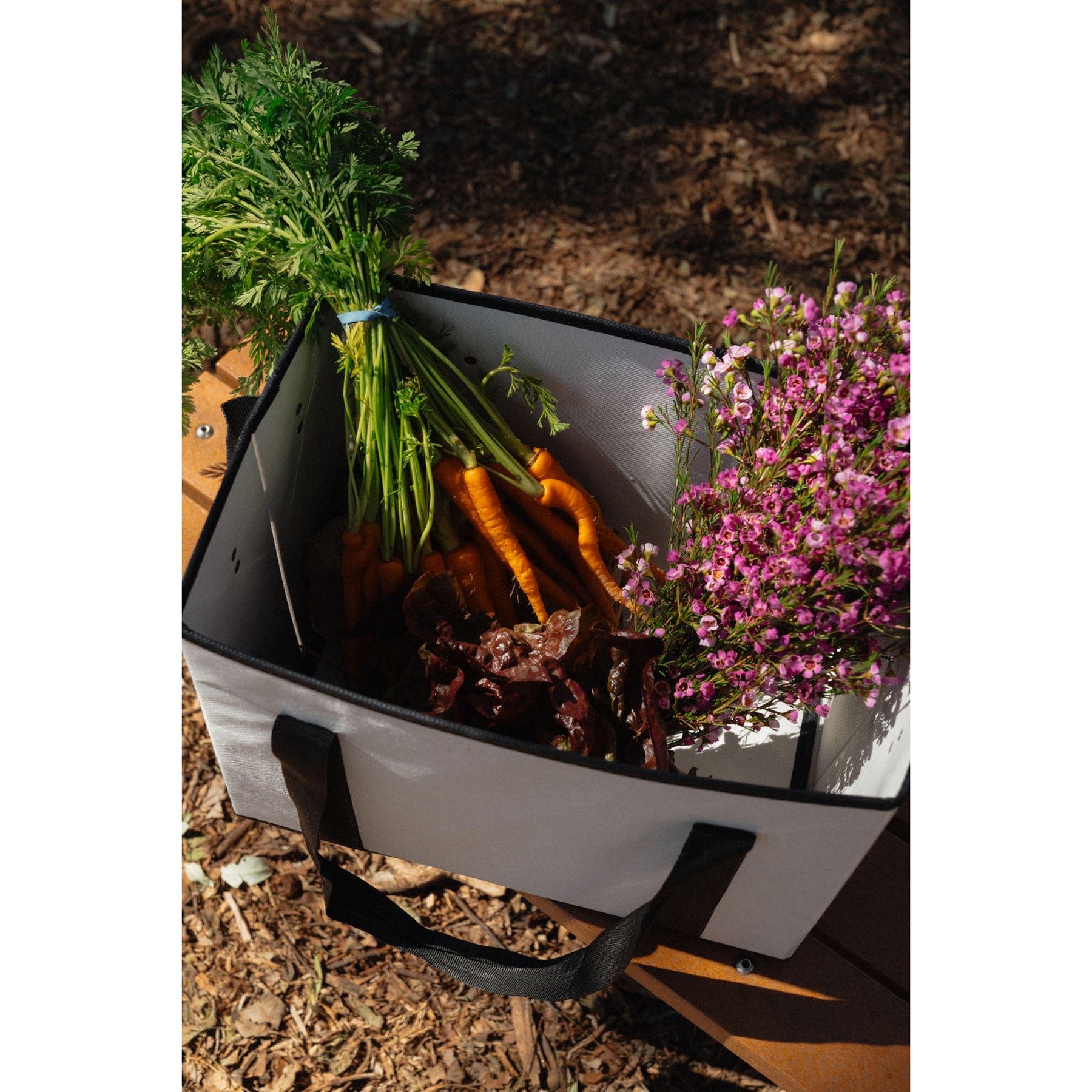 Picture of Recycled Non-Woven Collapsible Box Tote - White