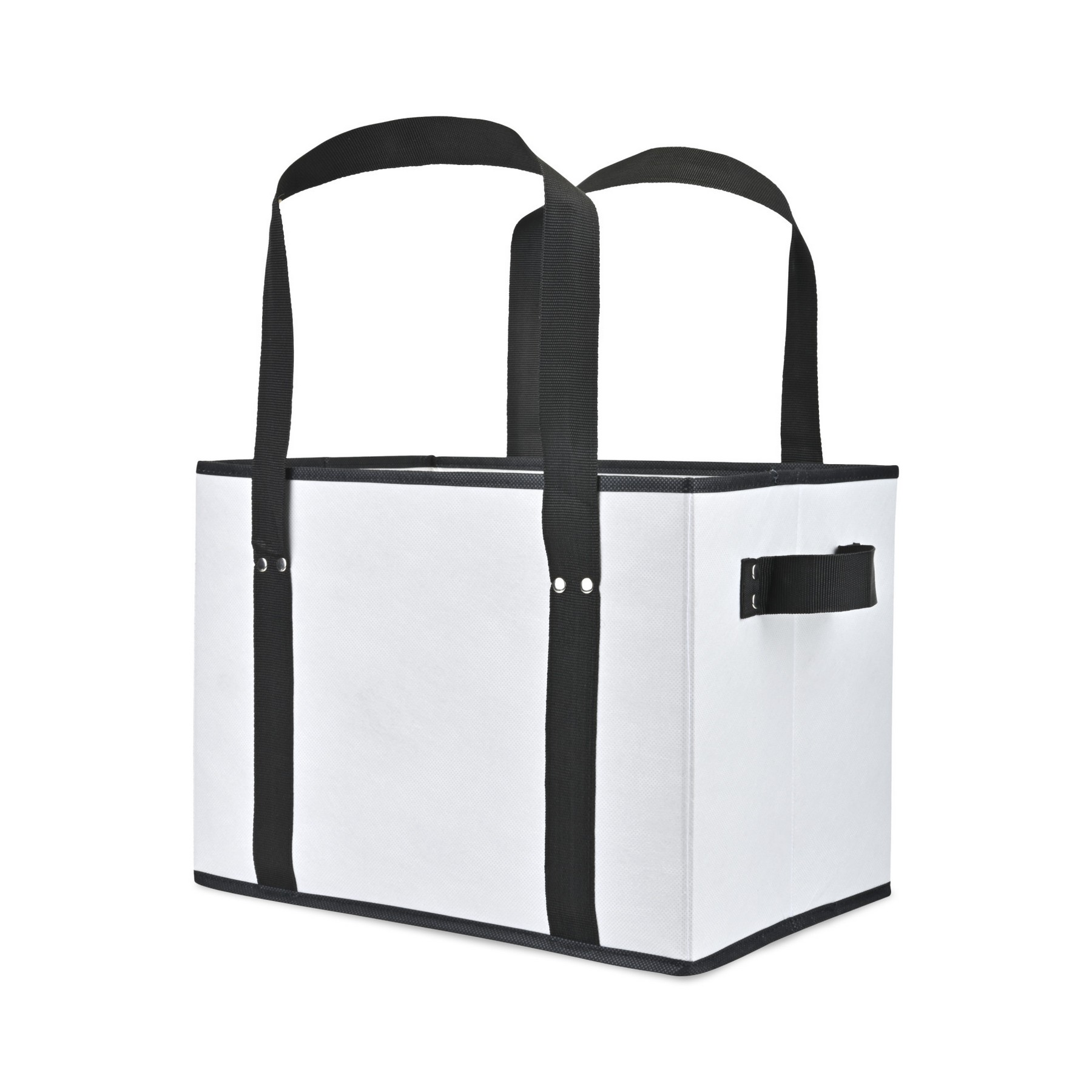 Picture of Recycled Non-Woven Collapsible Box Tote - White