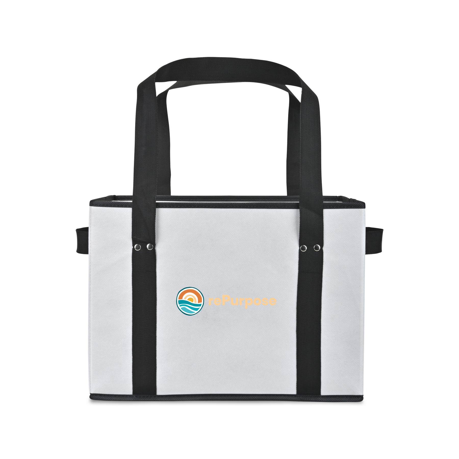 Picture of Recycled Non-Woven Collapsible Box Tote - White