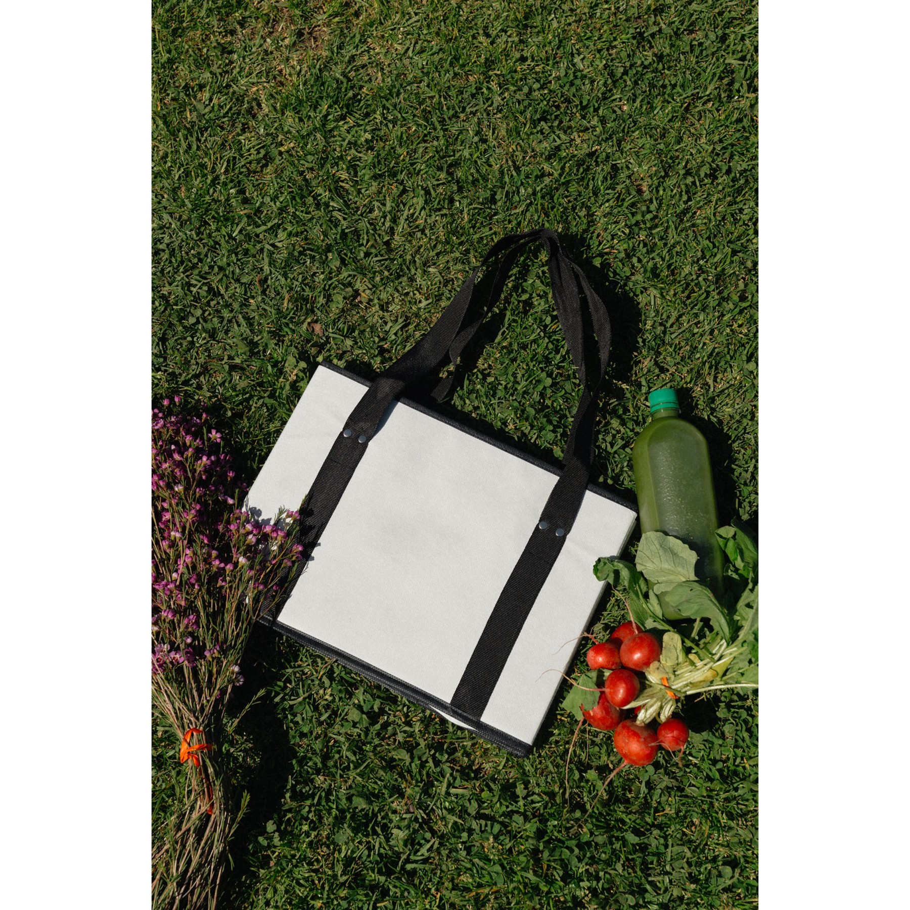Picture of Recycled Non-Woven Collapsible Box Tote - White