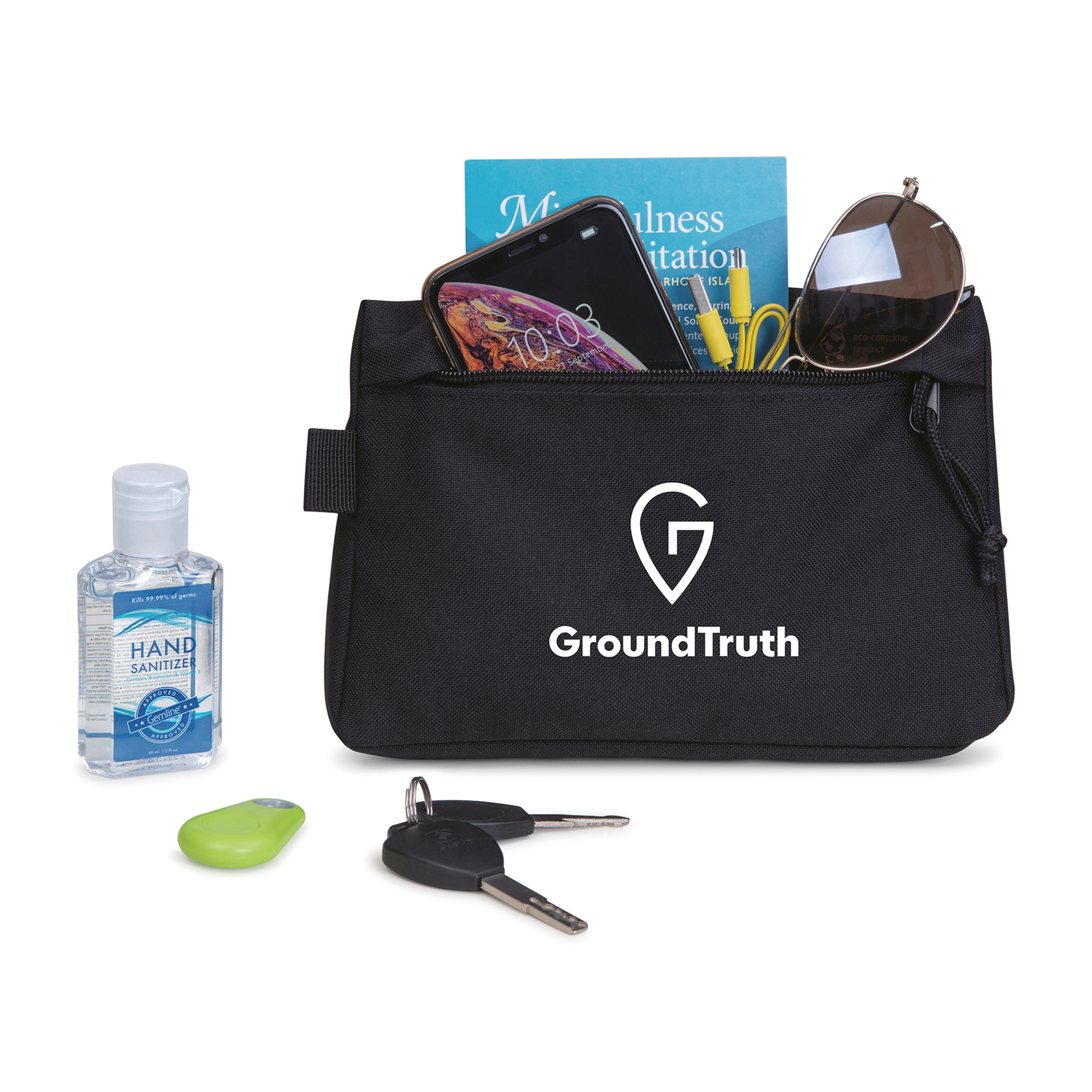 Picture of Renew Recycled rPET Zippered Pouch - AWARE - Black