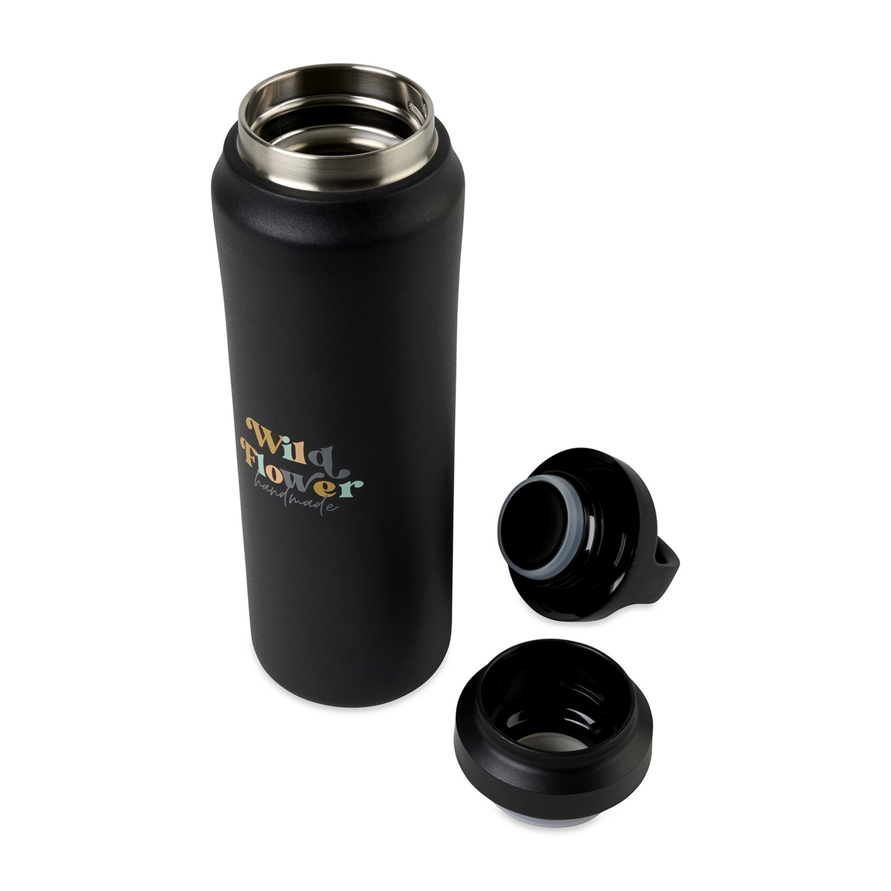 Picture of Aviana Rowan Recycled Stainless Steel Water Bottle - 16 Oz. - Black