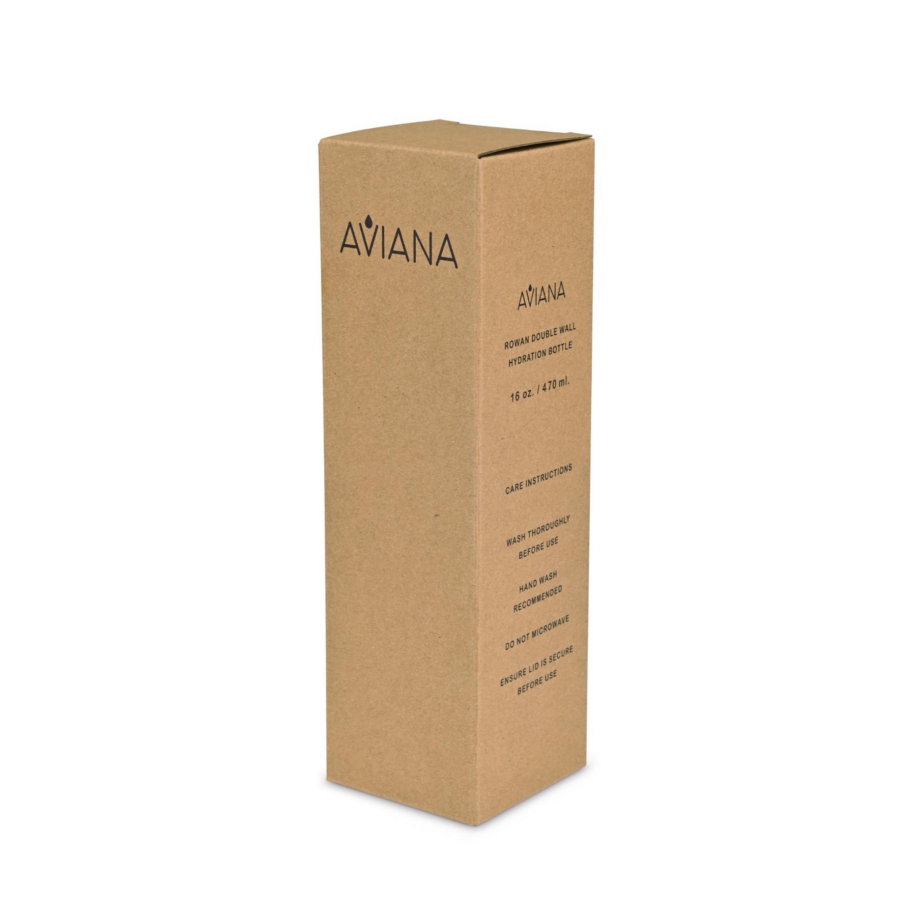 Picture of Aviana Rowan Recycled Stainless Steel Water Bottle - 16 Oz. - Black