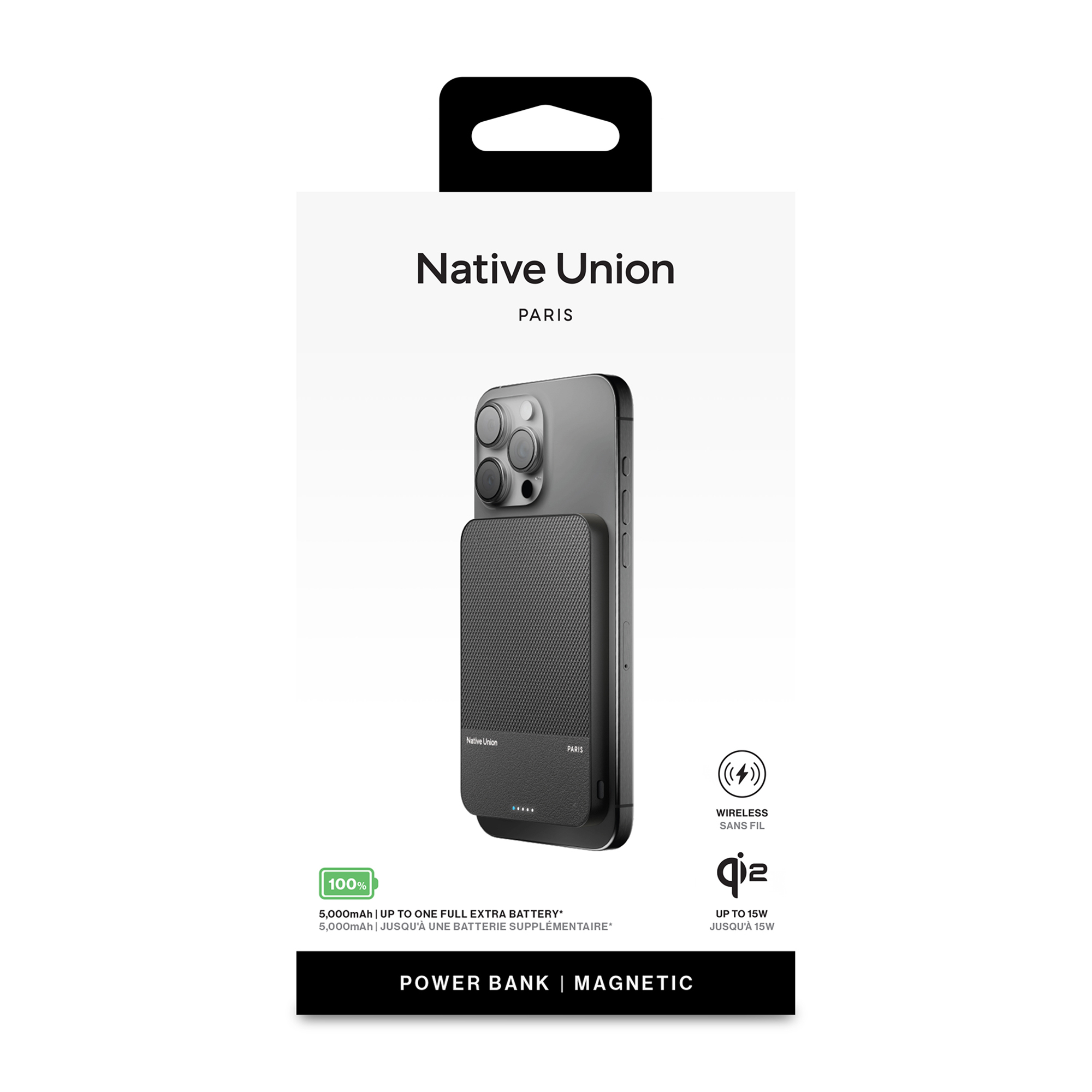 Picture of Native Union (RE)Classic Magnetic Power Bank 5000mAh - Black