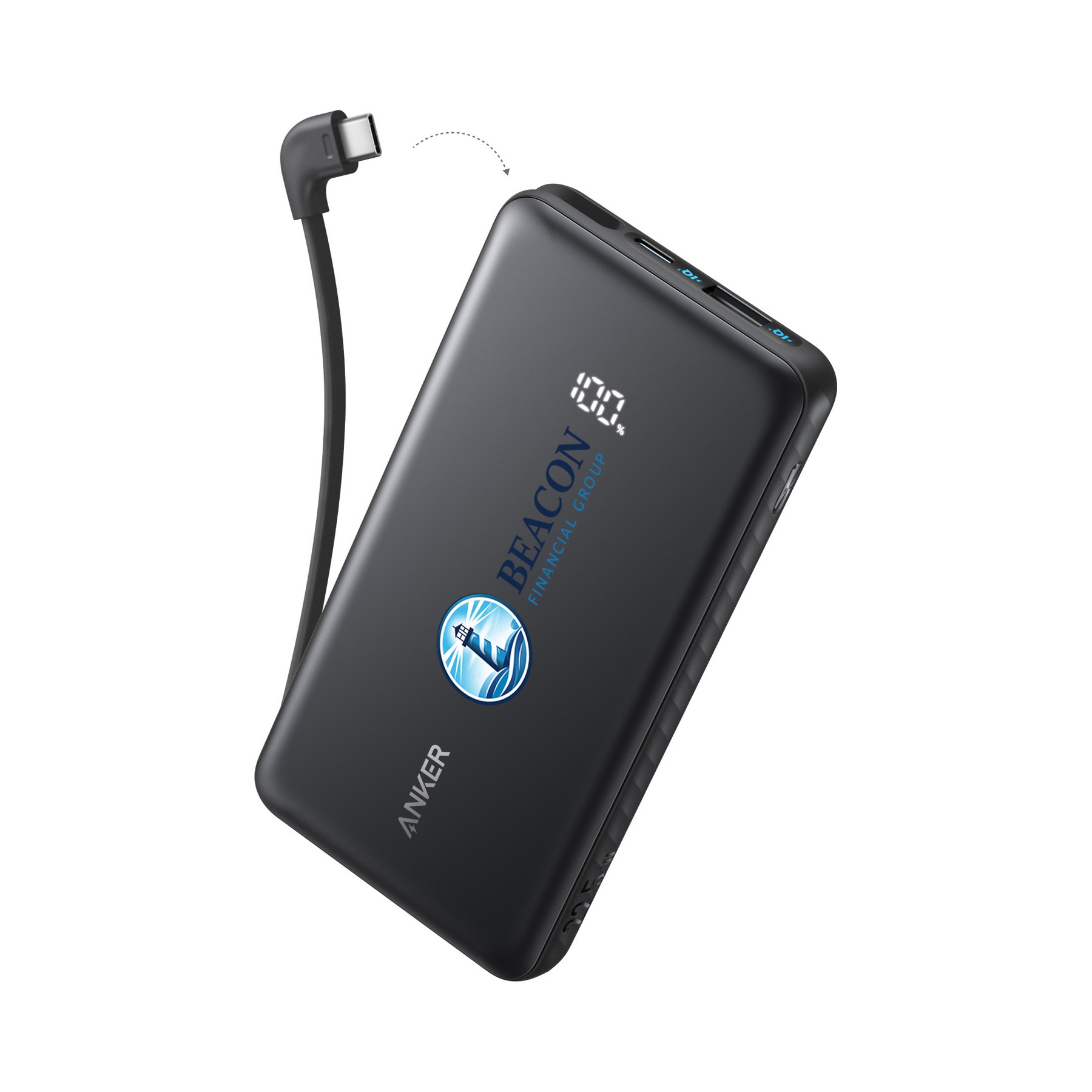 Picture of Anker Power Bank (10K, 22.5W, Built-In USB-C Cable) - Black