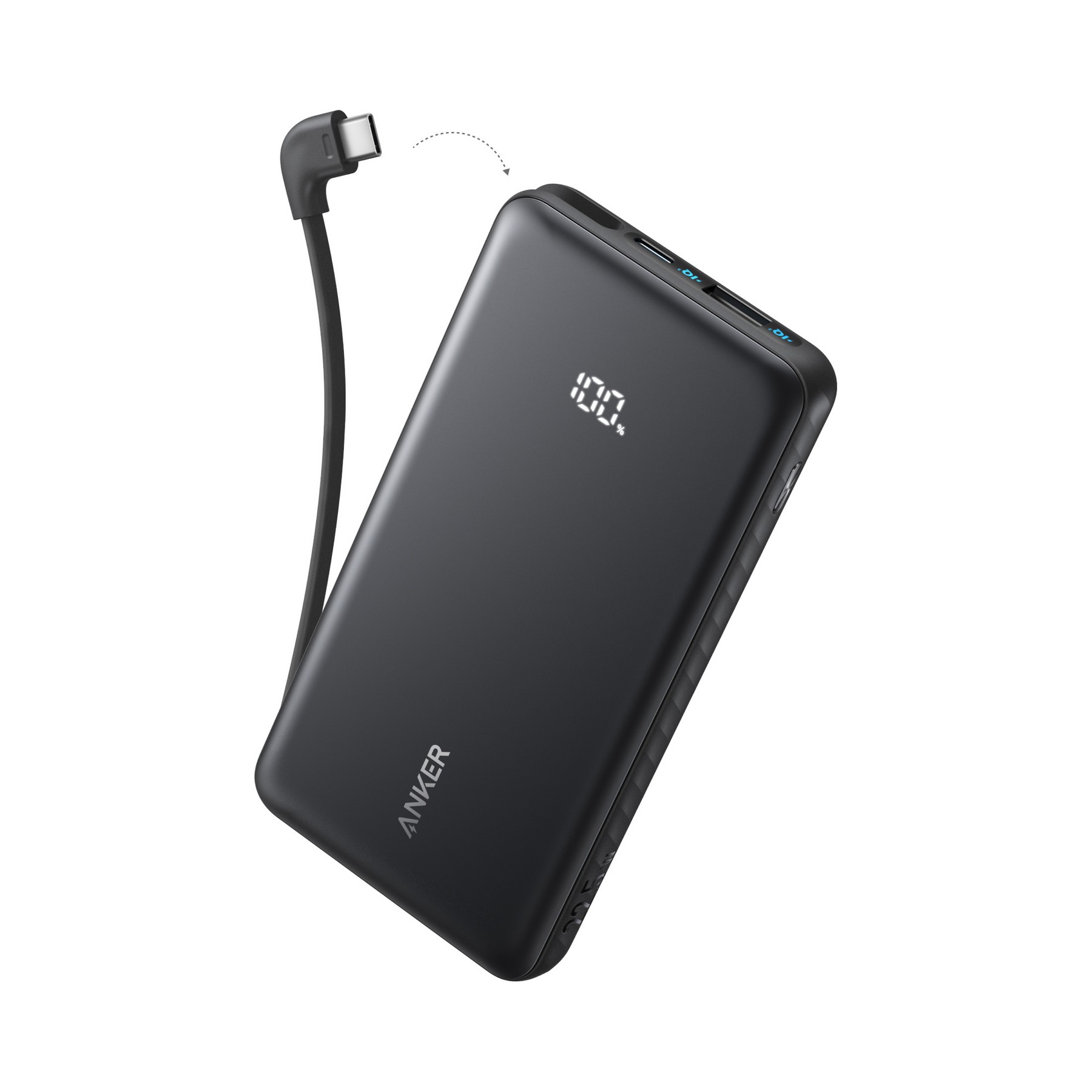 Picture of Anker Power Bank (10K, 22.5W, Built-In USB-C Cable) - Black