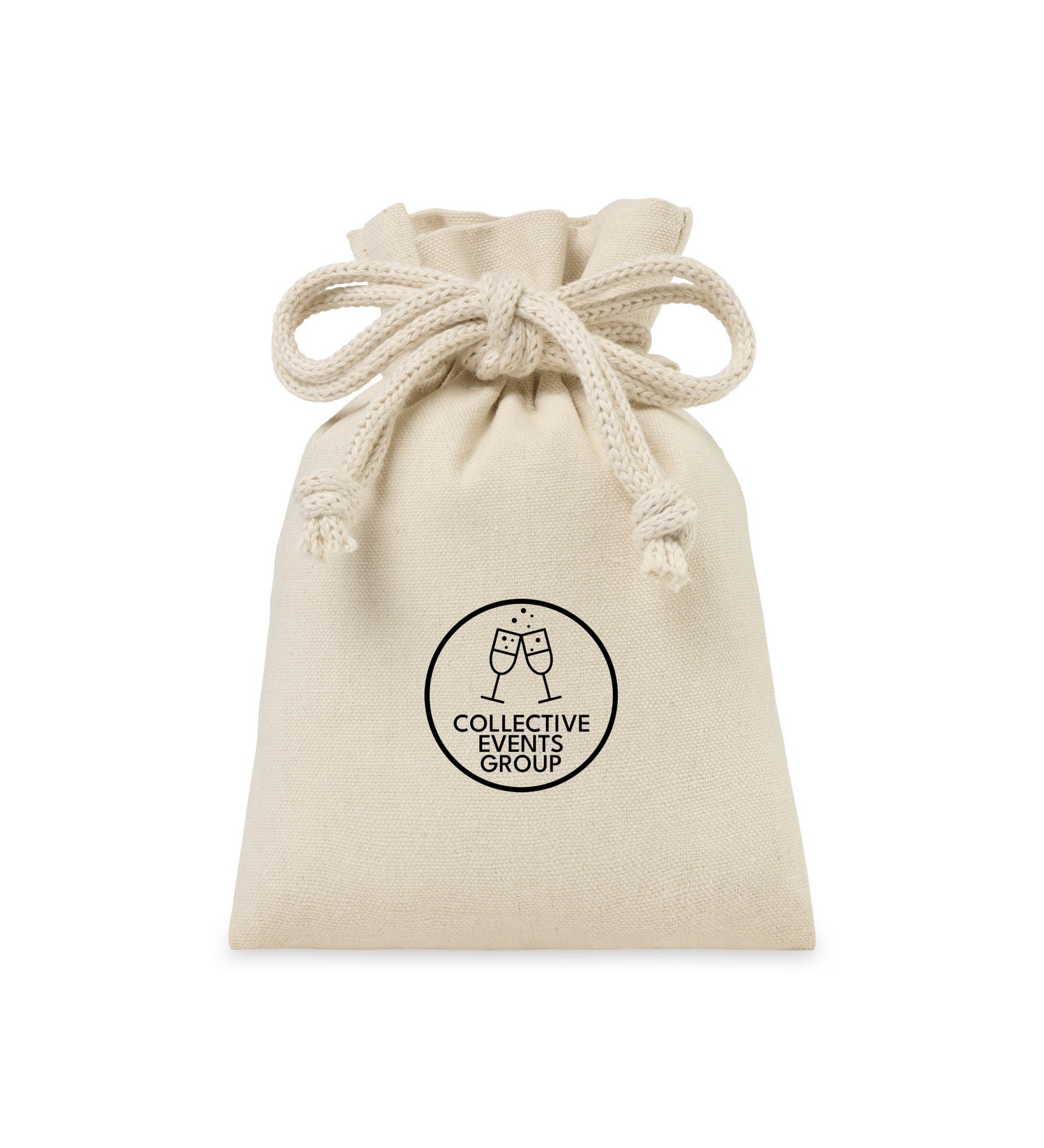 Picture of Canvas Drawstring Gift Bag - Small - Natural