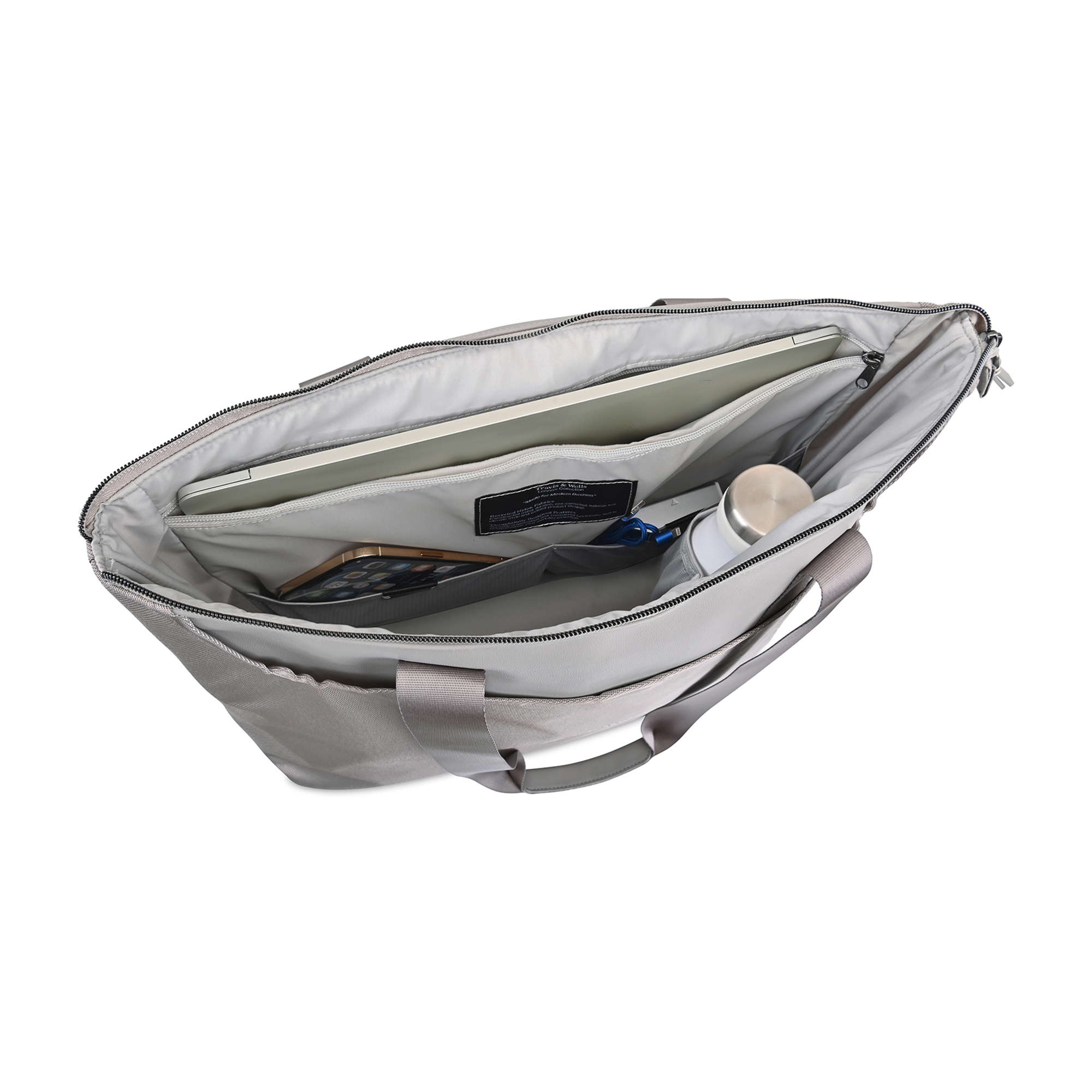 Picture of Travis & Wells Lennox Recycled Nylon Laptop Tote - Taupe