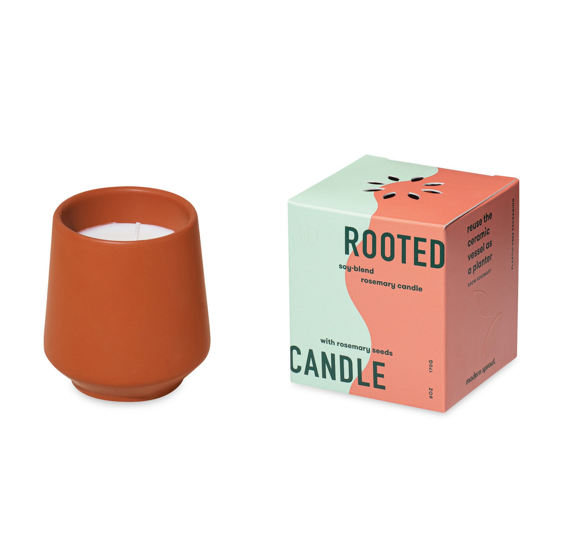 Picture of Modern Sprout Rooted Candle - Sienna-Rosemary