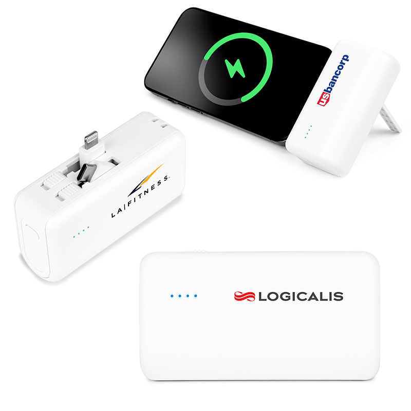 Picture of 4500mAh Dual Connector Capsule Power Bank w/Stand