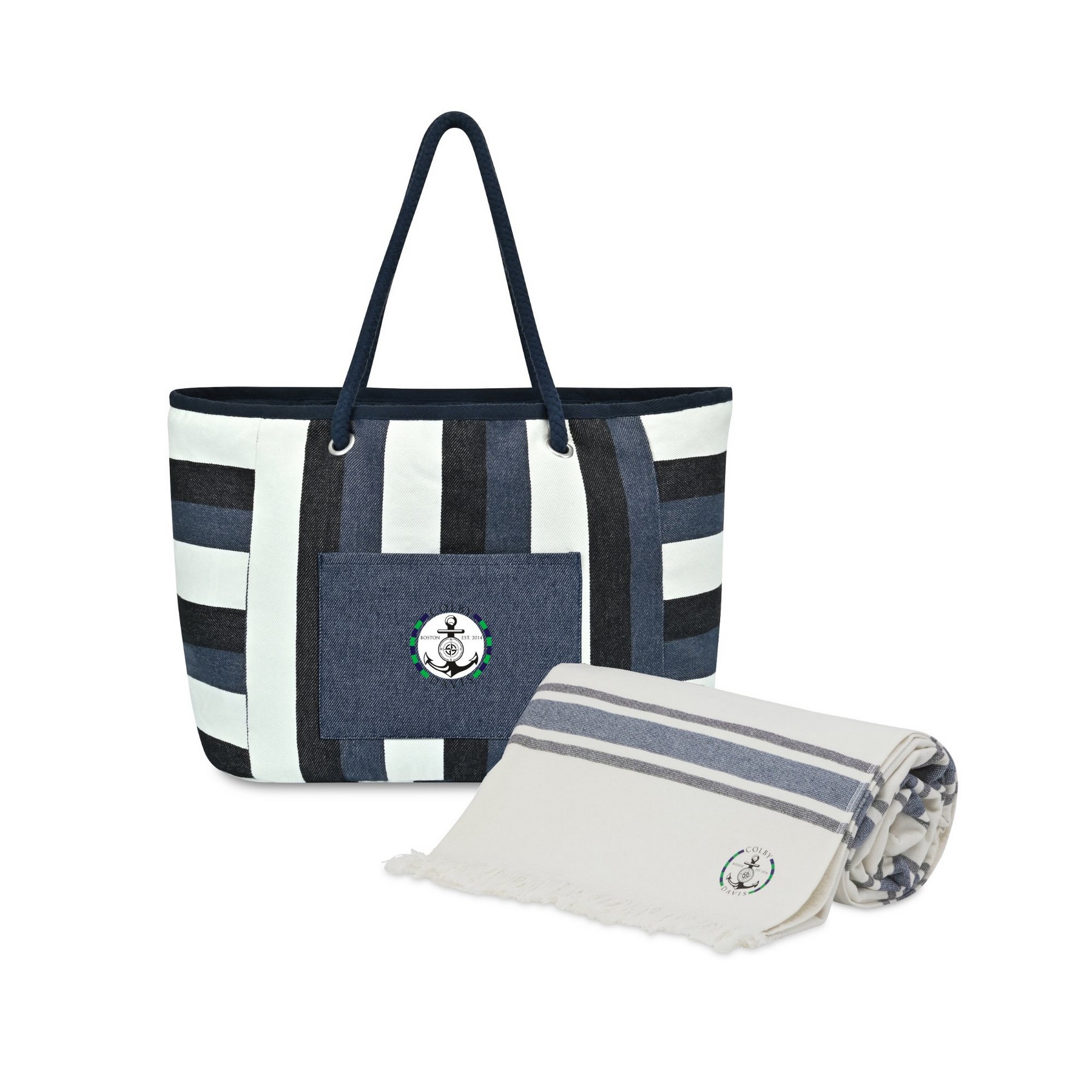 Picture of Bayside Boat Bag & Towel Set - Bayside Stripe