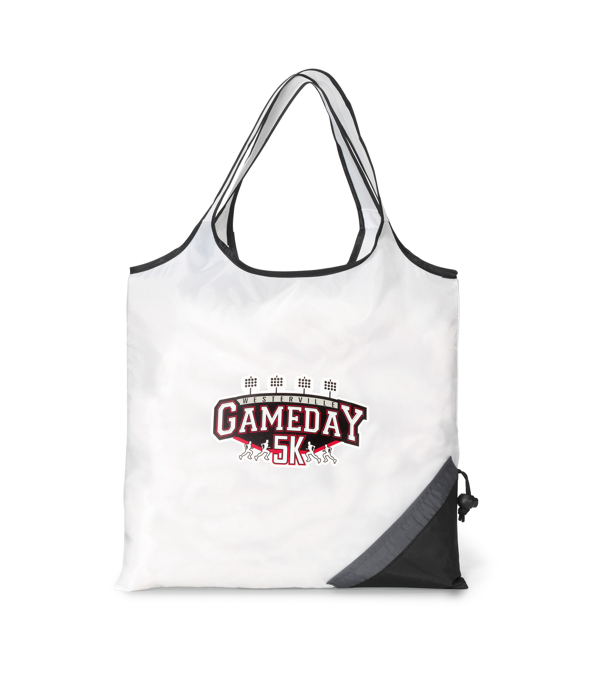 Picture of Latitudes Foldaway Shopper - White-Black
