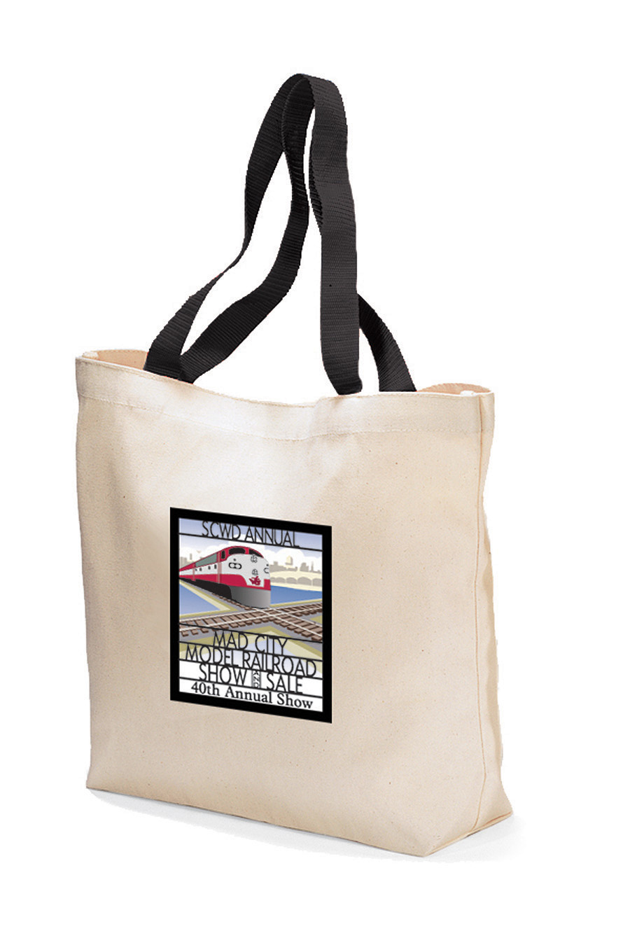 Picture of Colored Handle Tote - Black