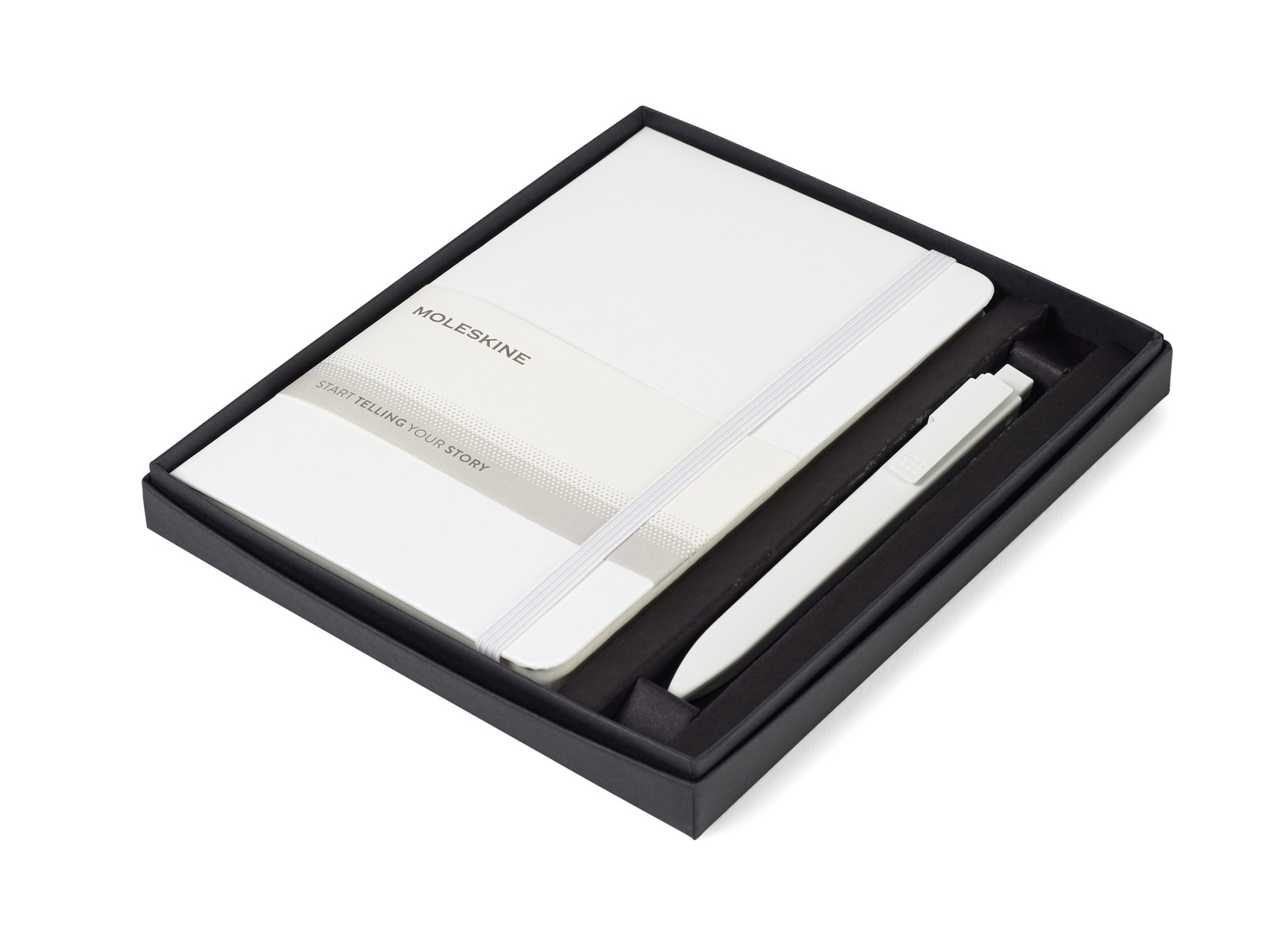 Picture of Moleskine Medium Notebook and GO Pen Gift Set - White