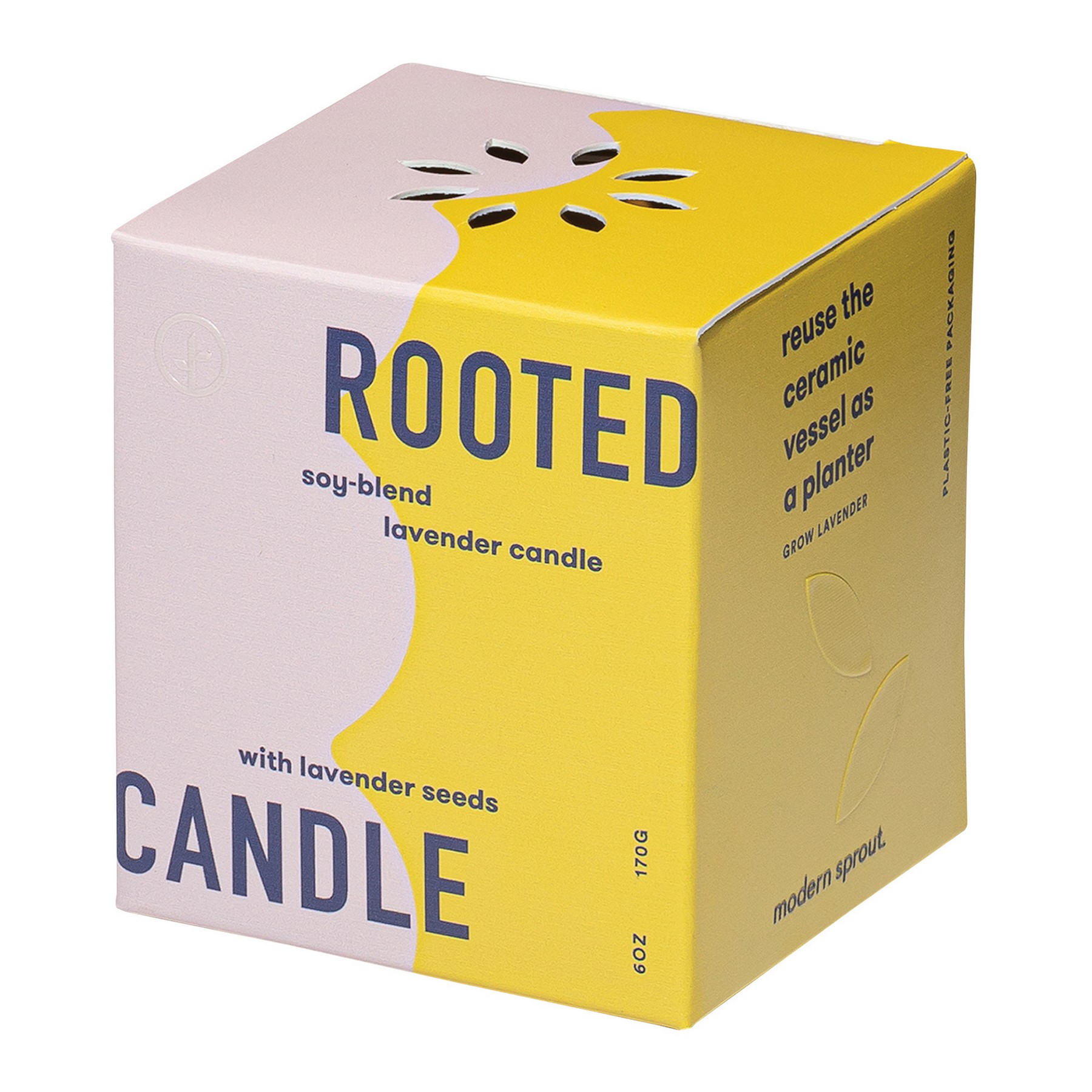 Picture of Modern Sprout Rooted Candle - Mustard-Lavender