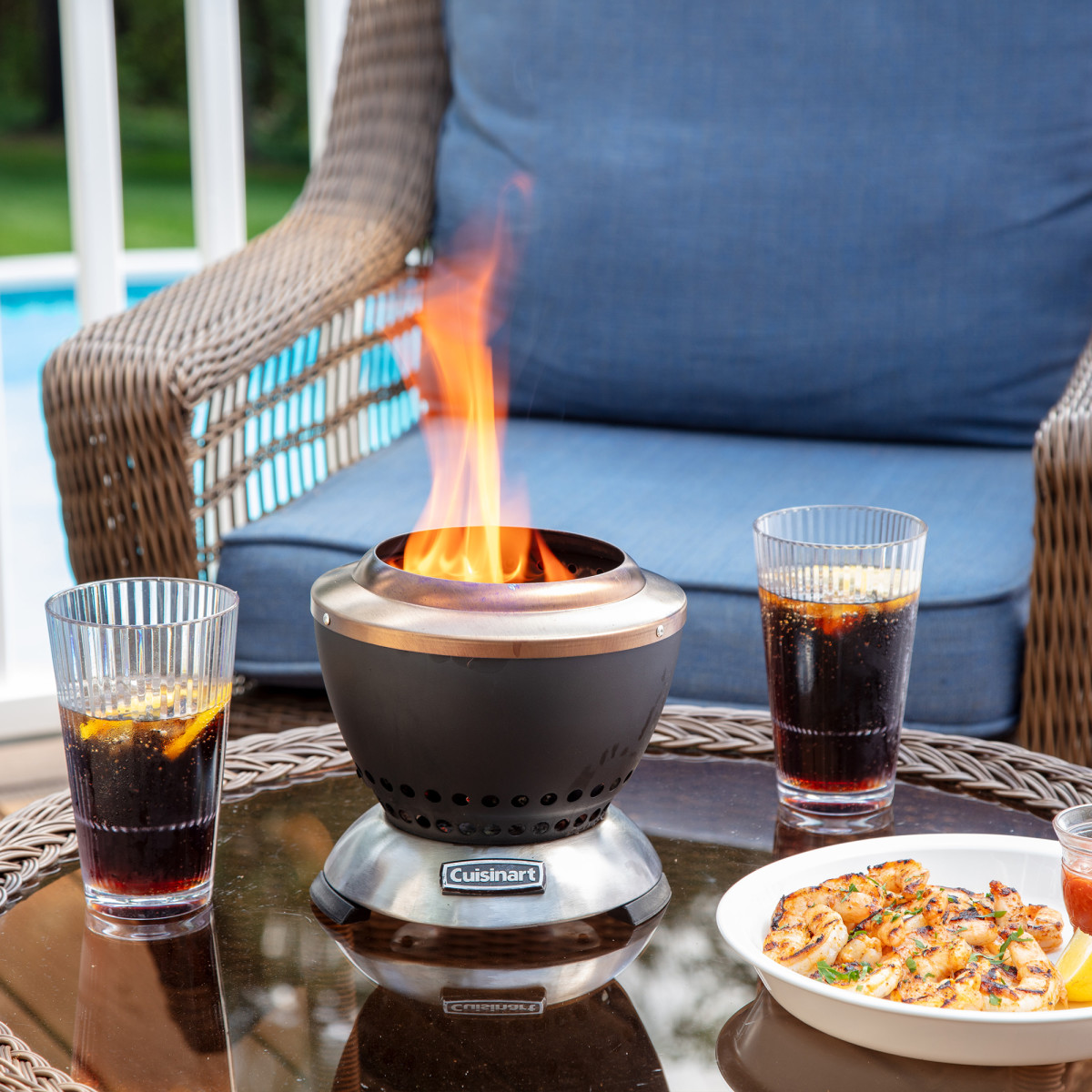 Picture of Cuisinart Outdoors Cleanburn Smokeless Tabletop Fire Pit - Stainless Steel