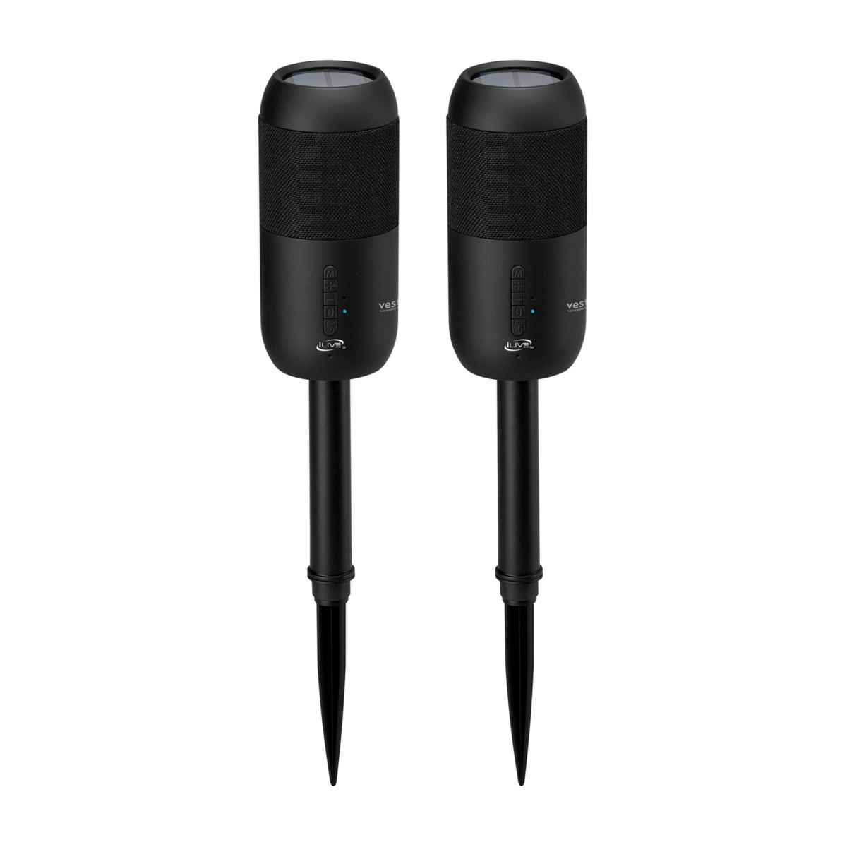 Picture of iLive Indoor and Outdoor Bluetooth Solar Speakers - Black