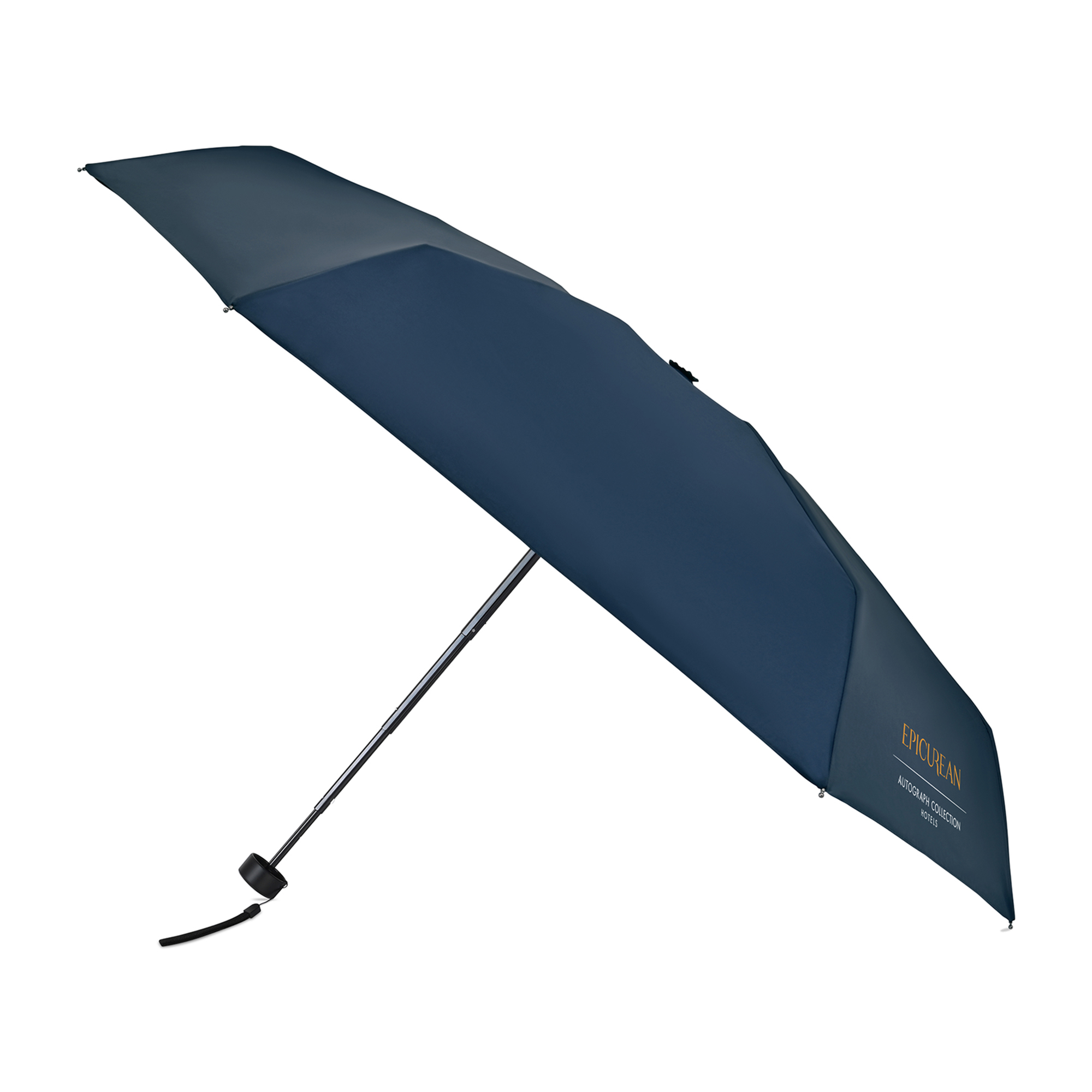 Picture of Elements 39" Recycled rPET Manual Mini Folding Umbrella - Navy