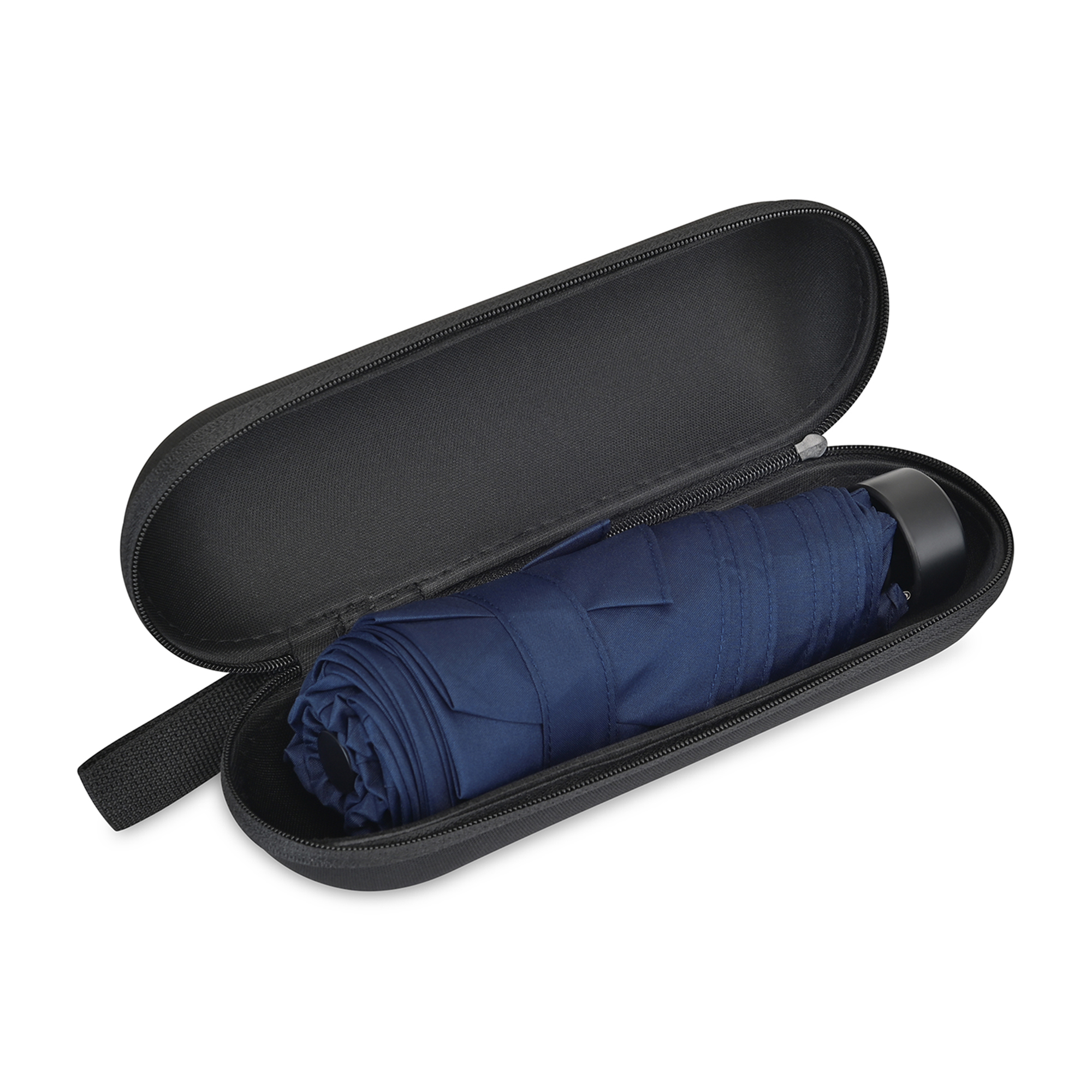 Picture of Elements 39" Recycled rPET Manual Mini Folding Umbrella - Navy