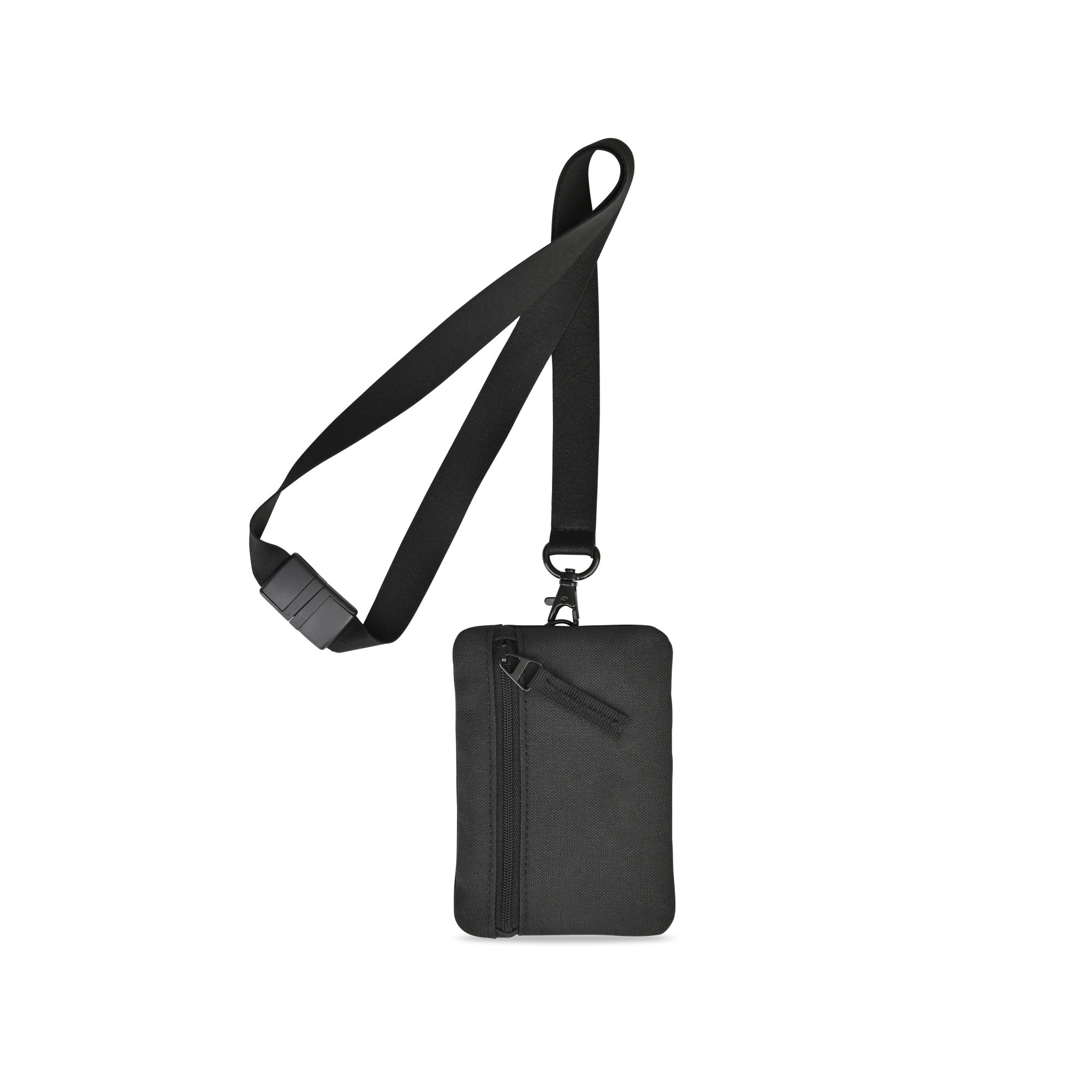 Picture of Rally Recycled ID Pouch Lanyard - Black